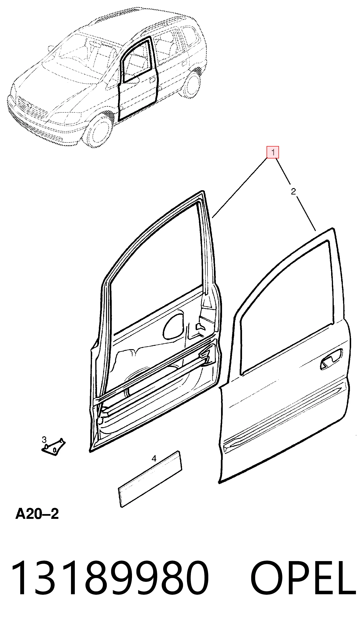 Дверь передняя правая 9153674 General Motors