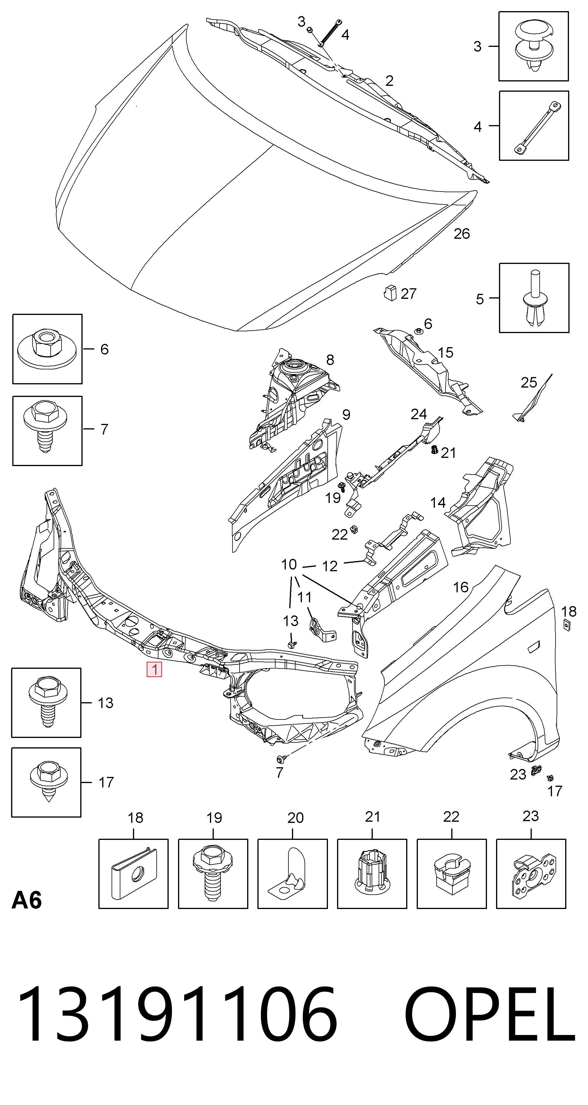 Панель передняя General Motors 6312054 цена, от 61.98 USD