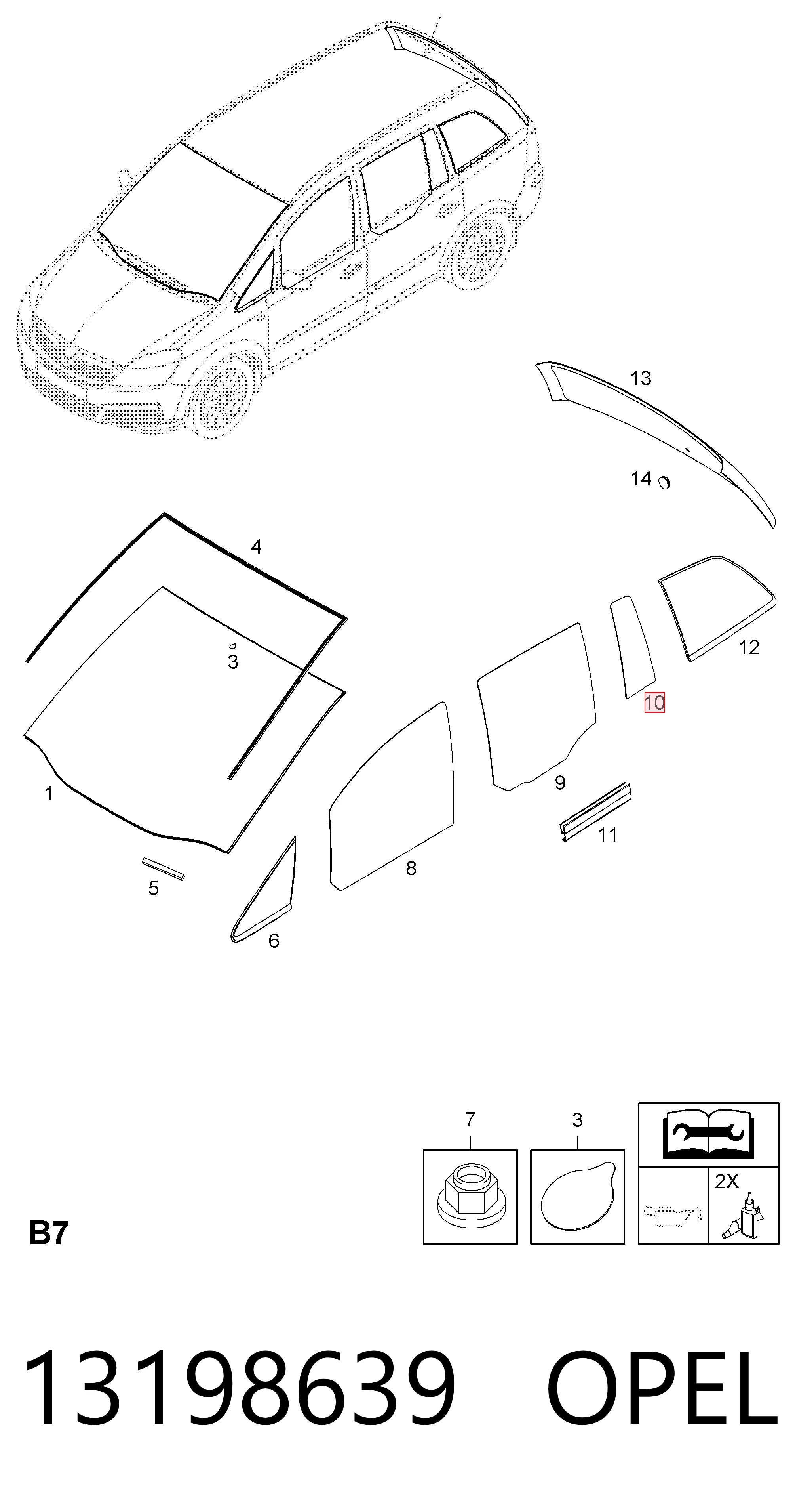 Рама ветрового окна Opel Zafira B минивэн (A05) (2005 - 2011) цена, от 44.30 USD