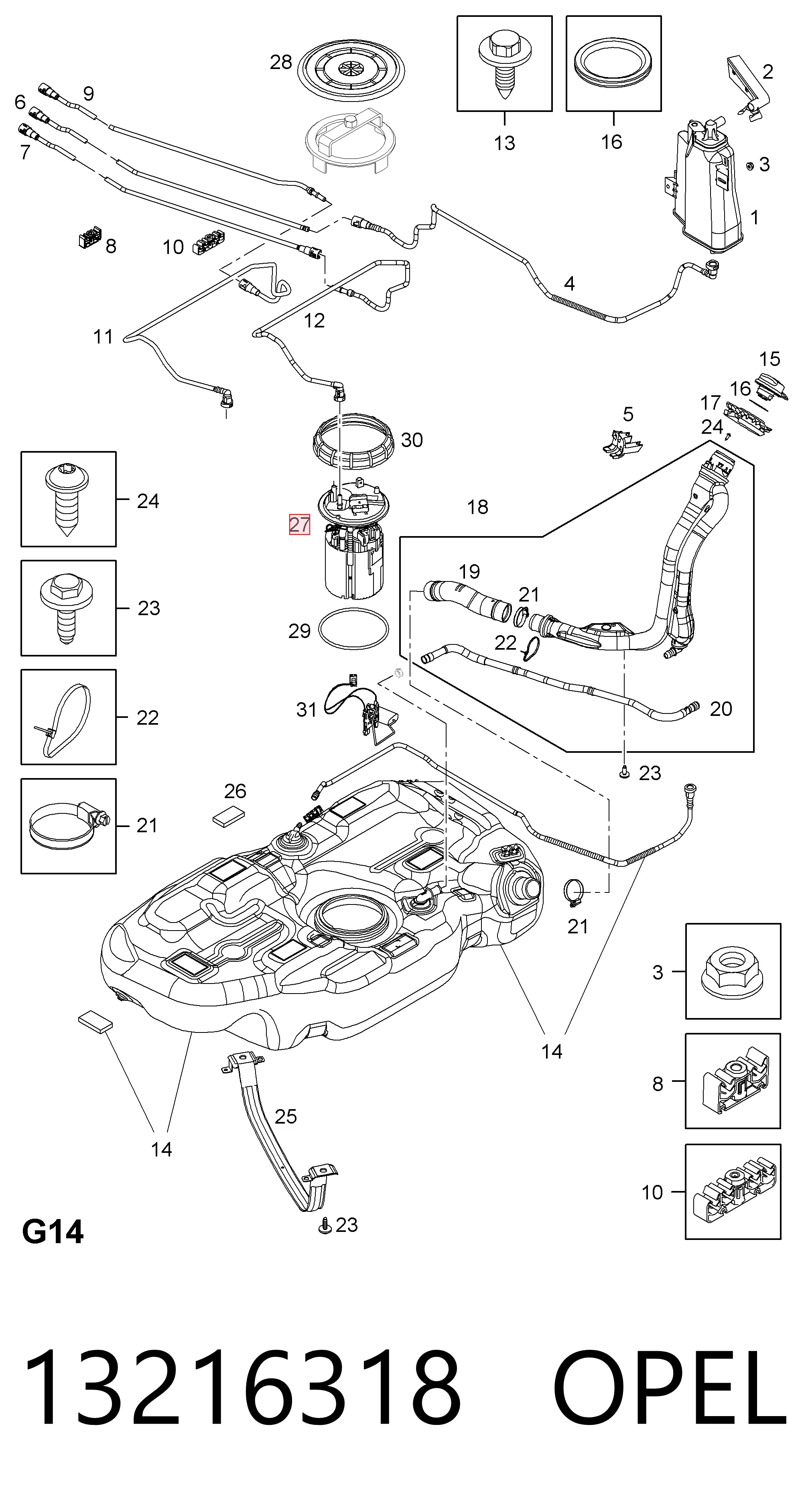 Купить 93189593 General Motors Модуль топливного насоса