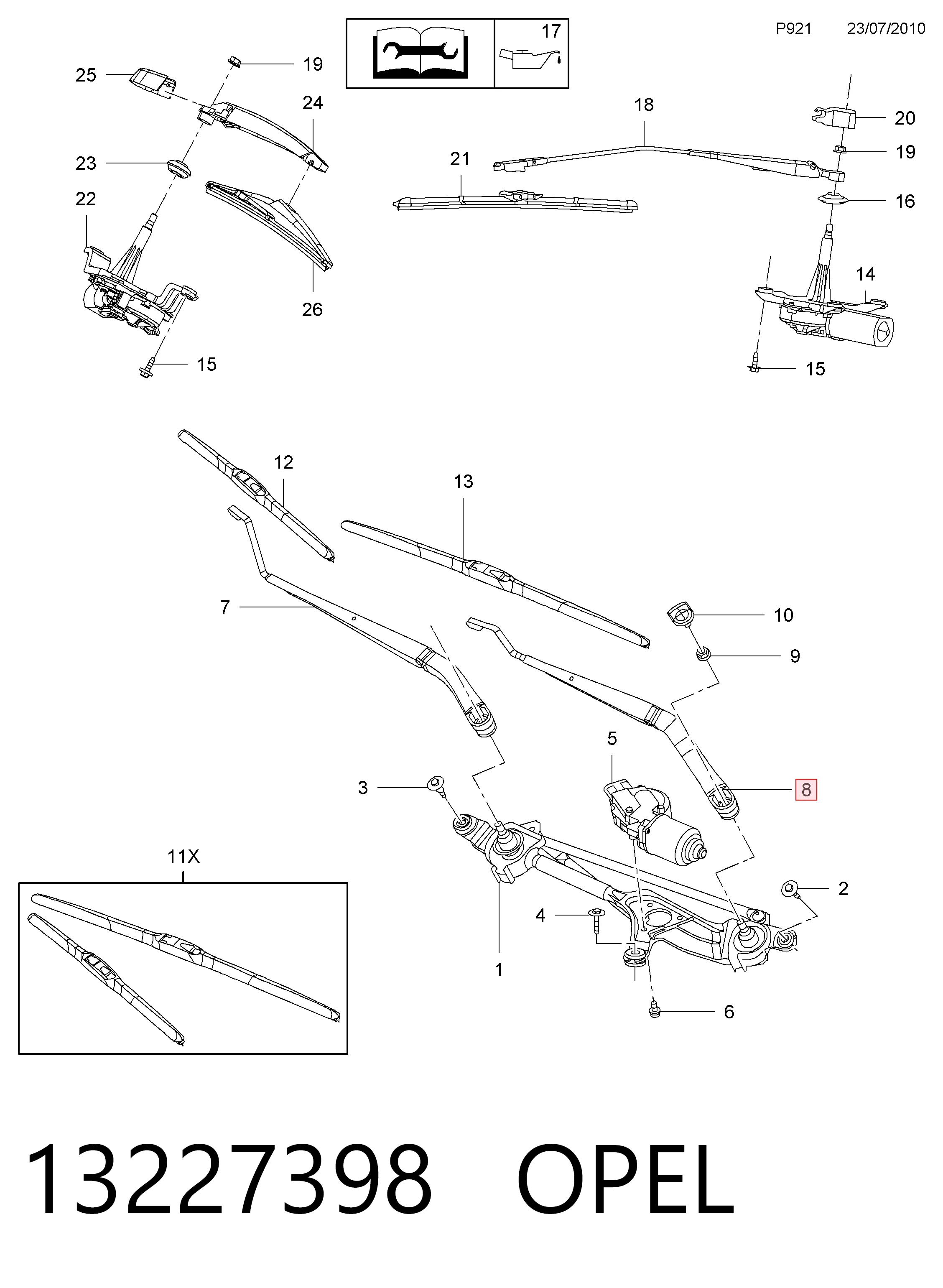 Поводок дворника на Opel Insignia A G09