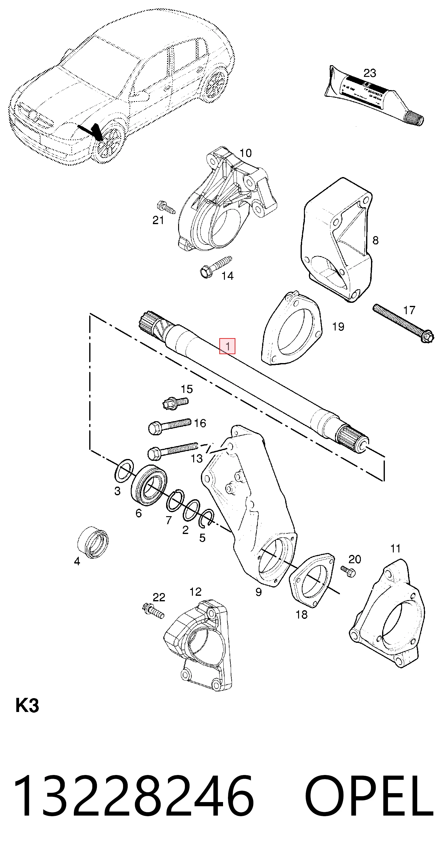 Вал привода промежуточный Posterparts OA7229