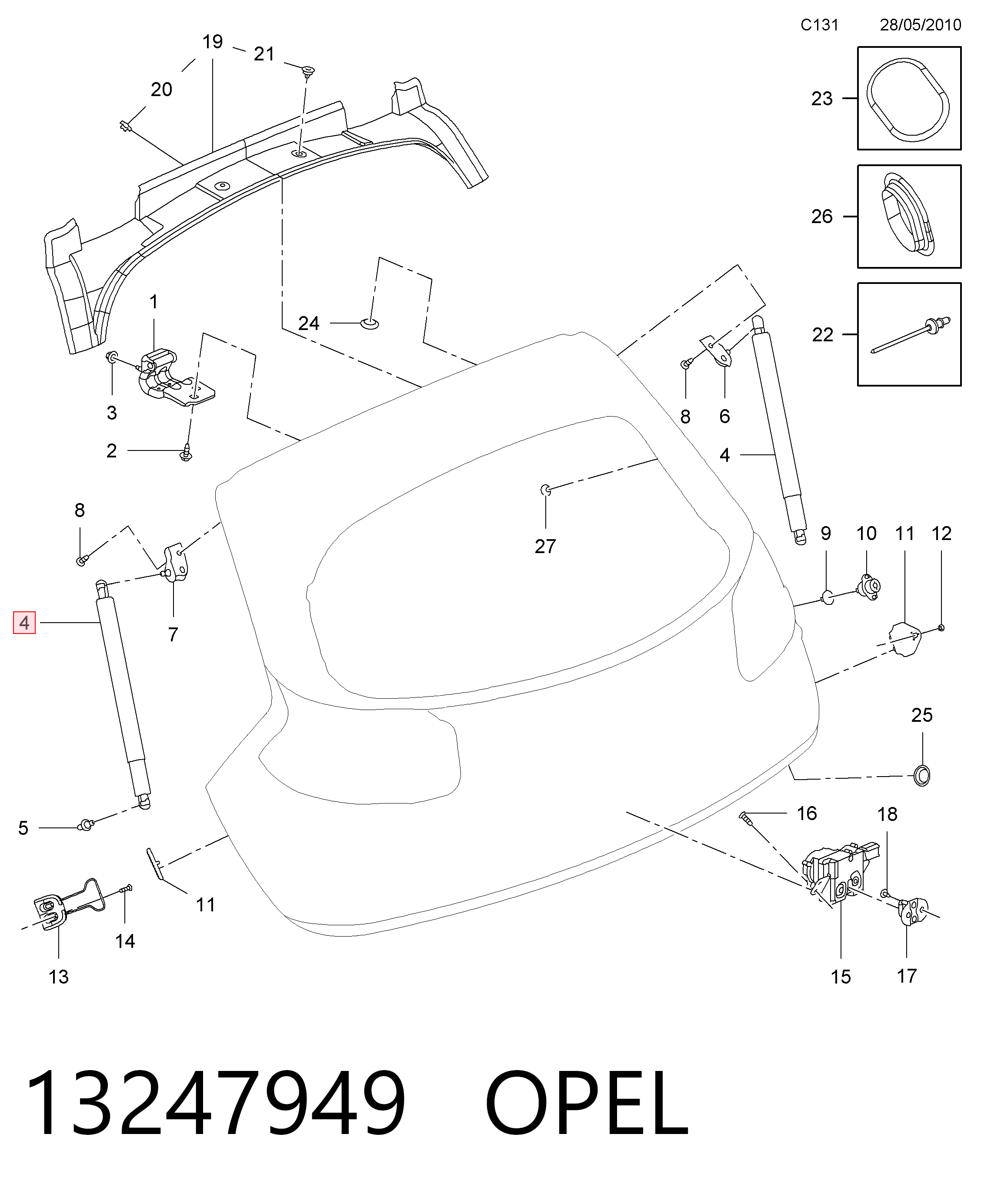 Амортизатор задней двери Magneti Marelli GS0987 цена, от 11.59 USD