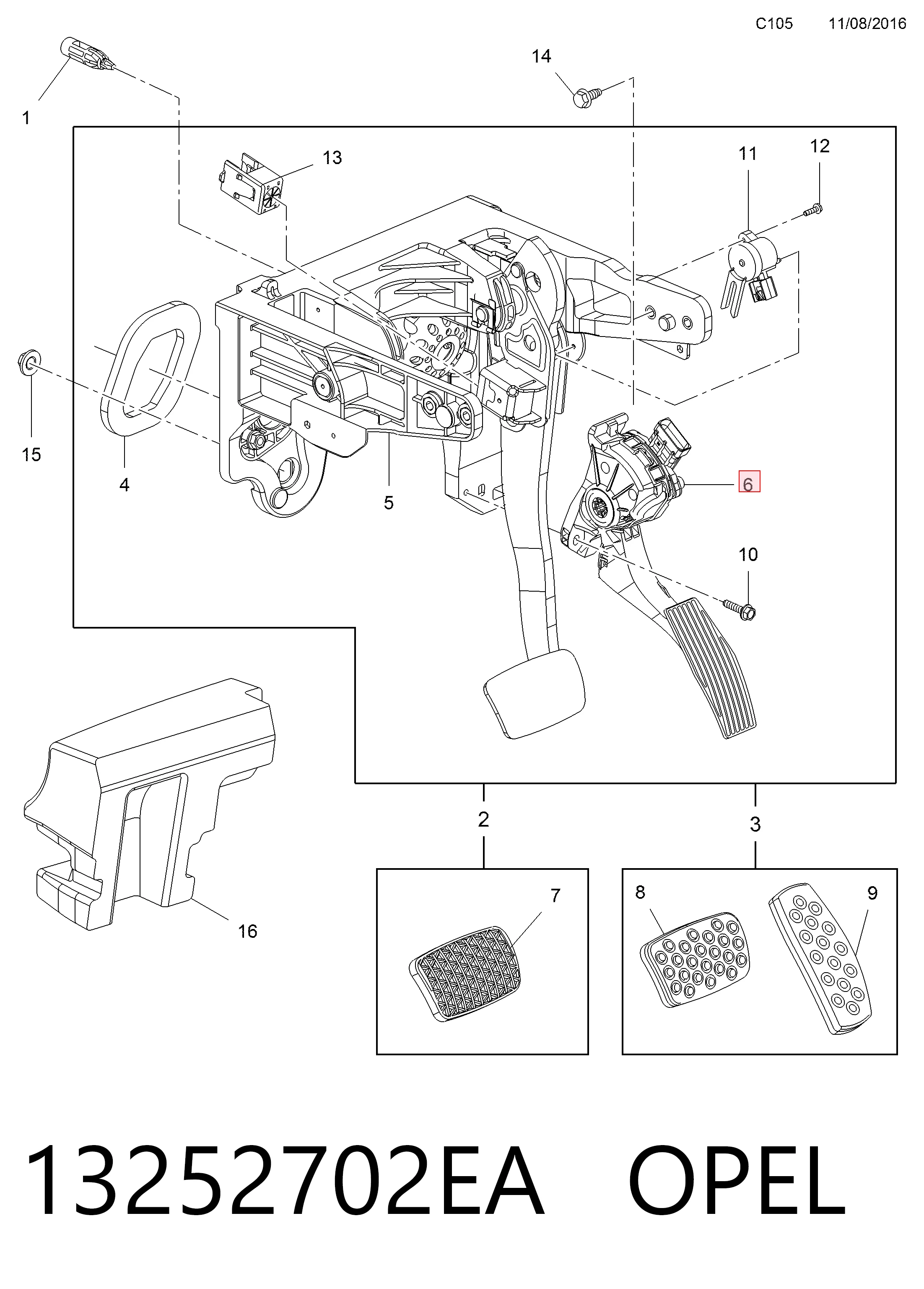 Педали газа на Opel Astra J Sports Tourer P10