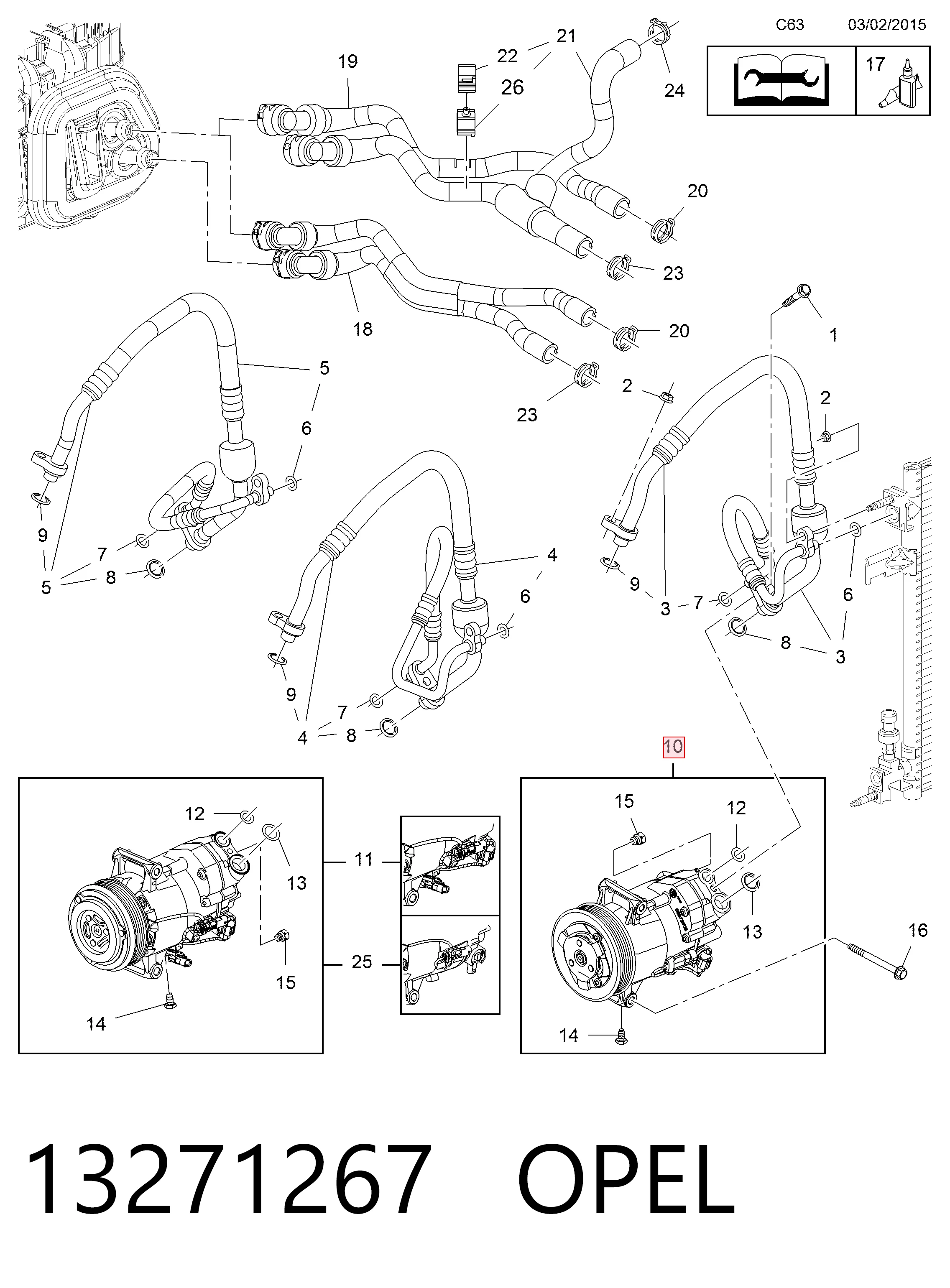 13271267 Opel Компрессор хладагента