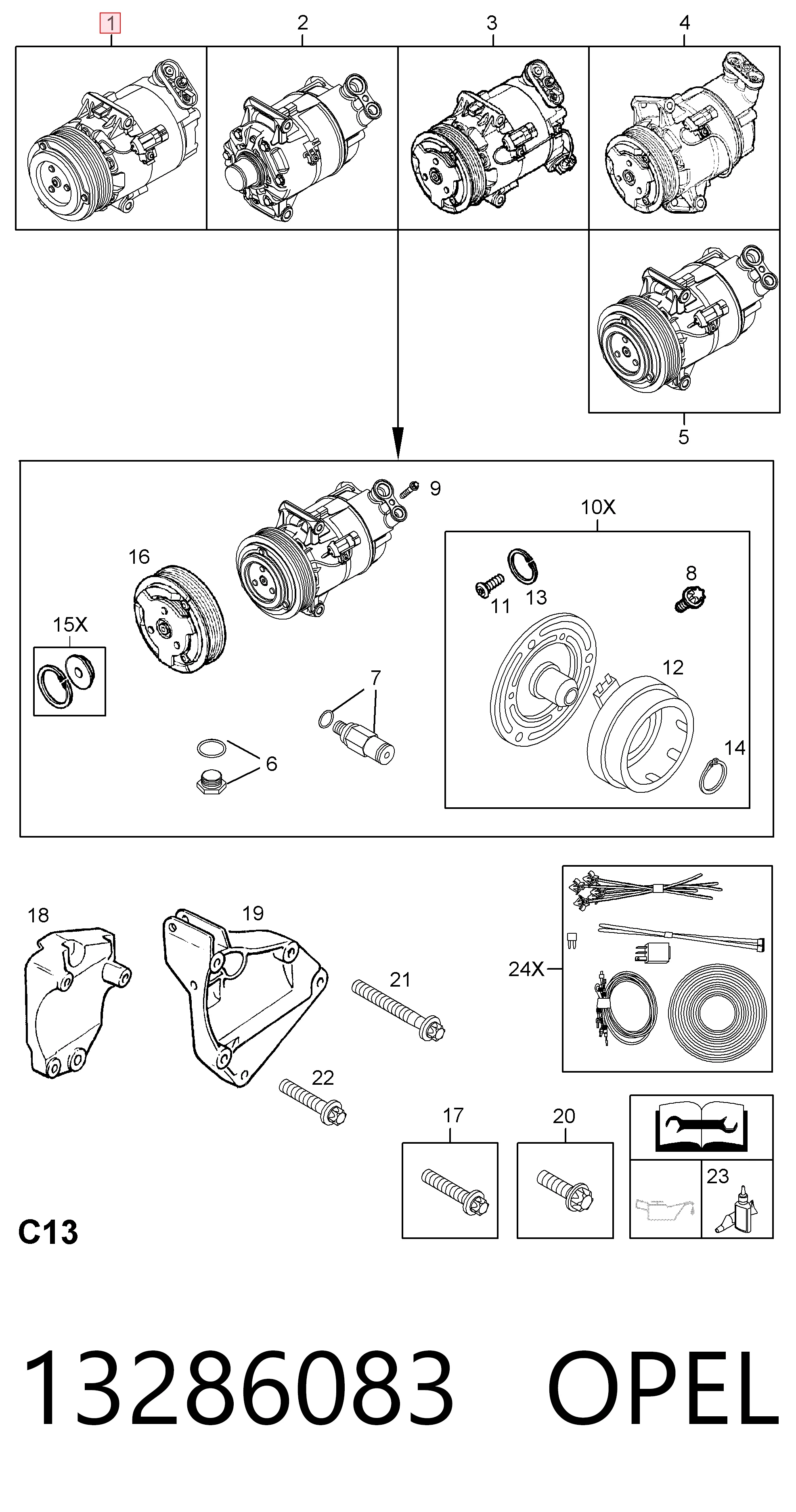 13286083 Opel Компрессор хладагента