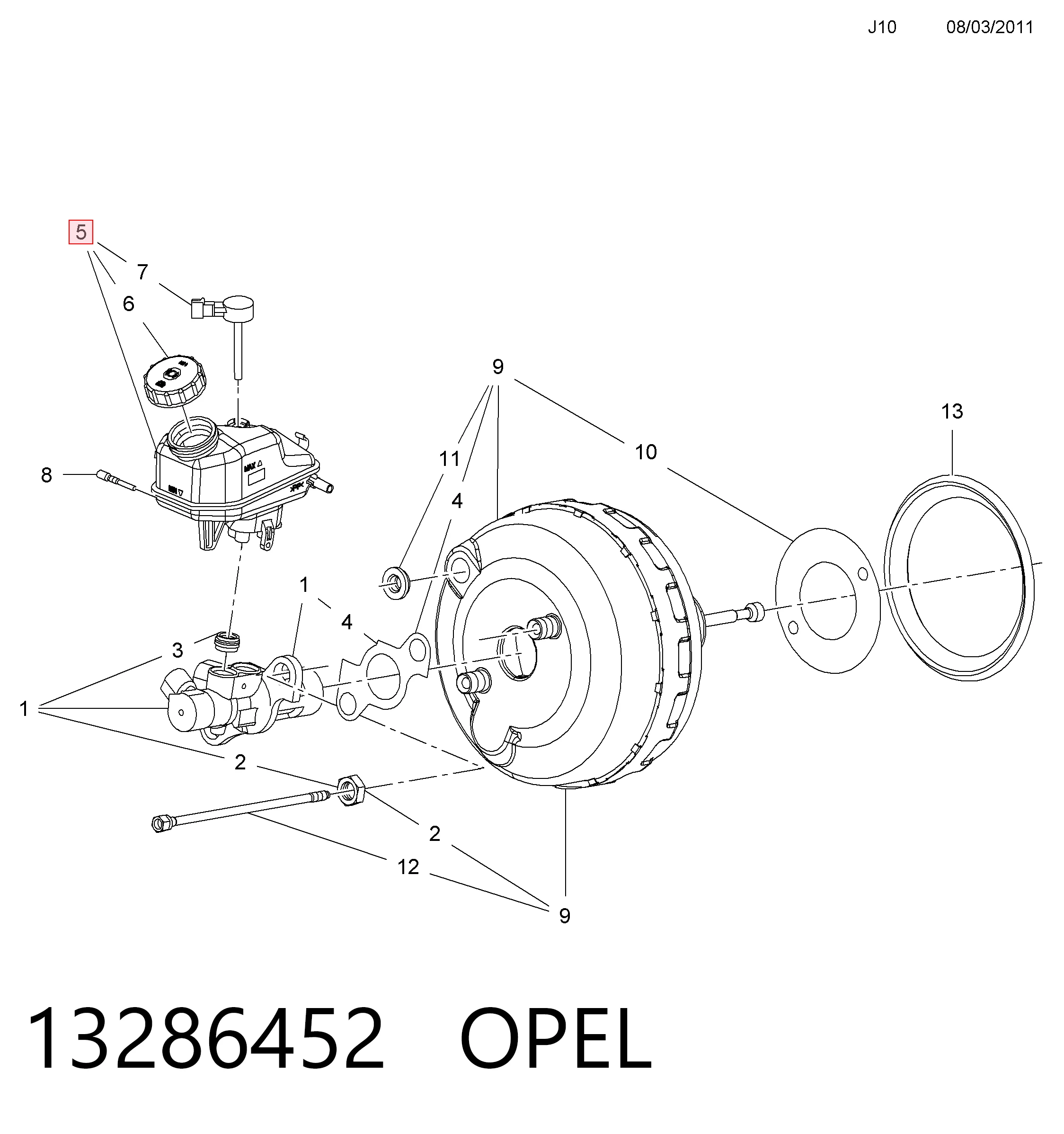 Бачок ГТЦ Opel Astra J хэтчбек (2009 - 2016) цена, от  USD