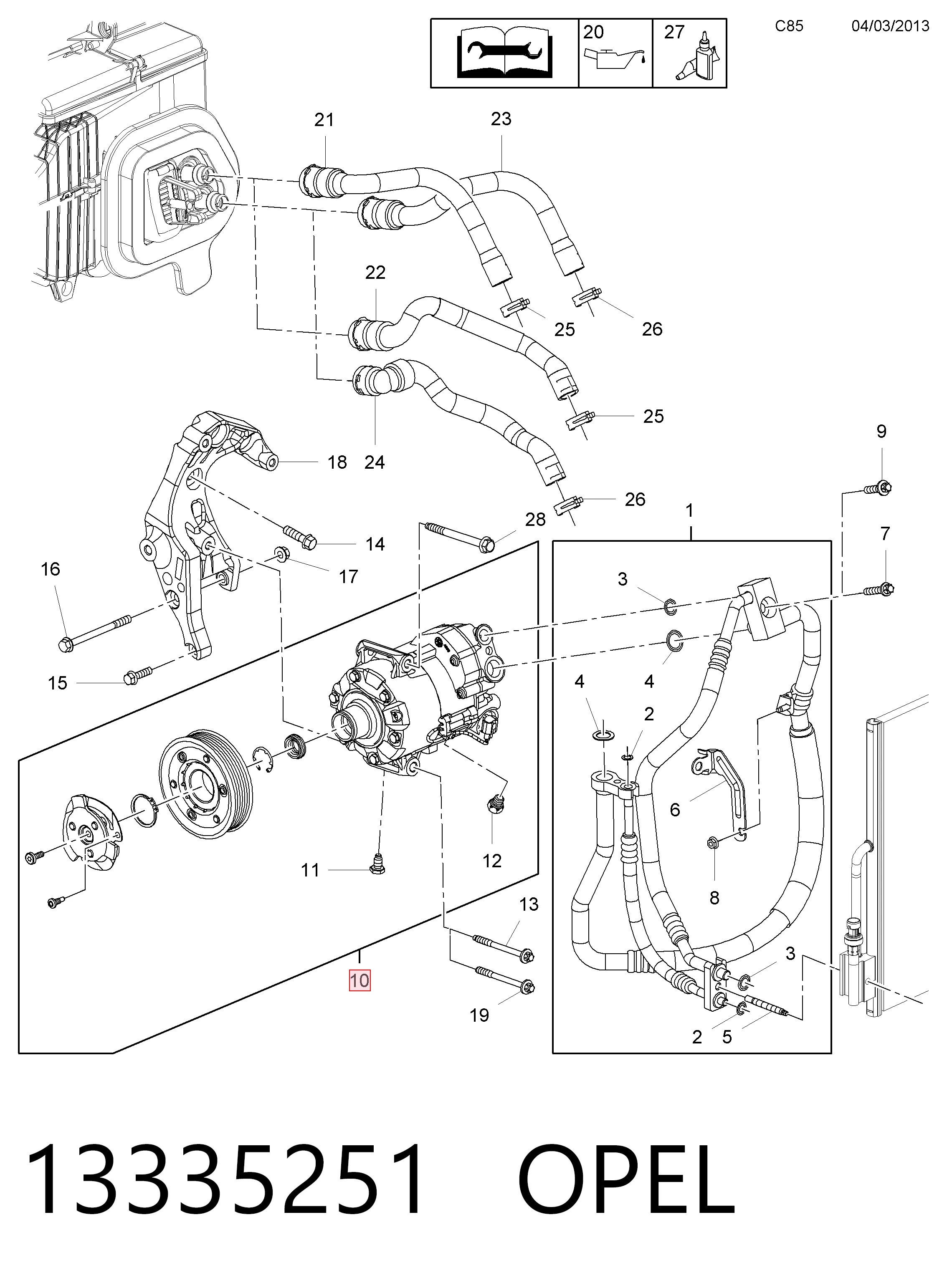 13335251 Opel Компрессор хладагента