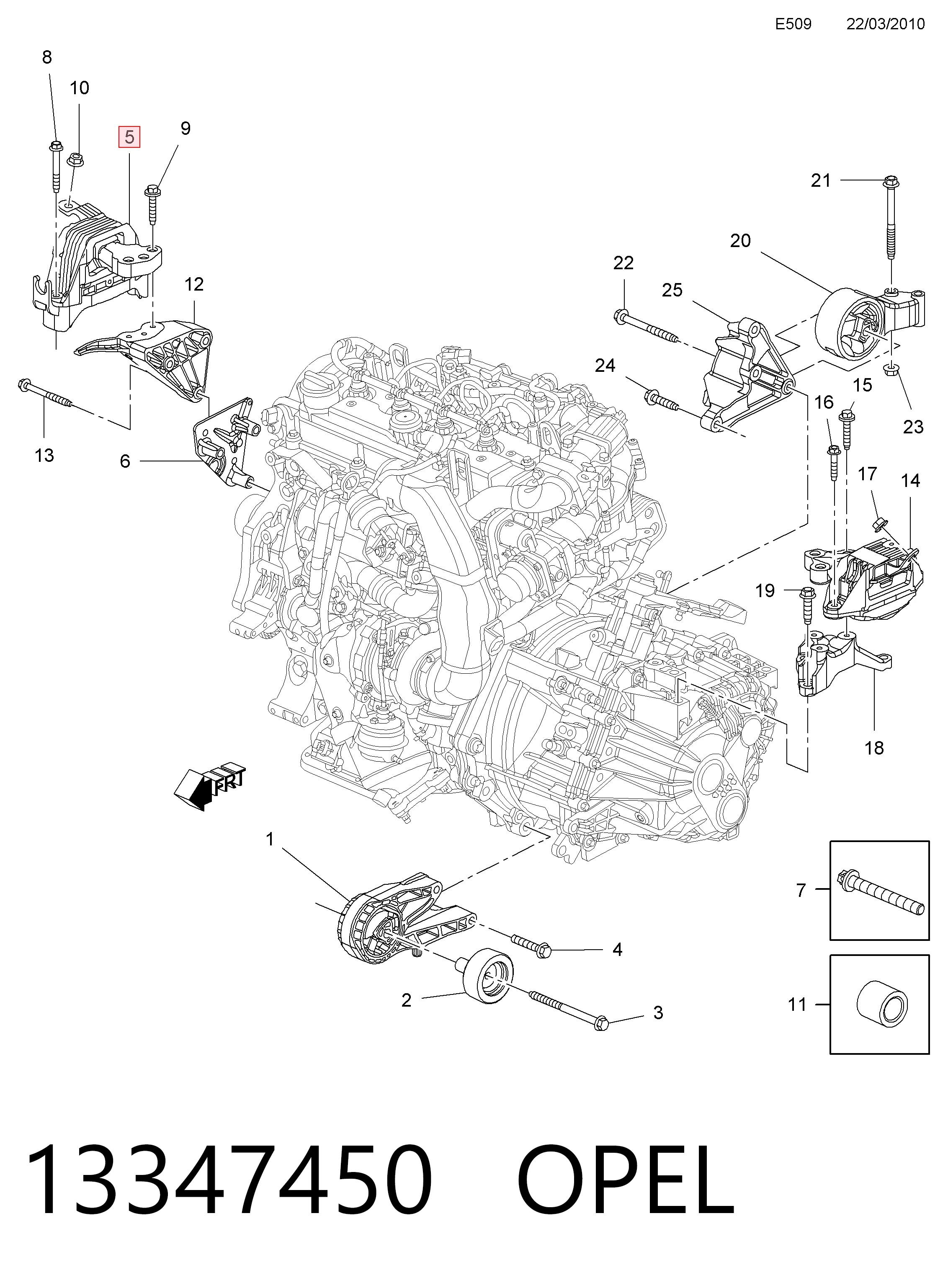 Подушка двигателя Peugeot/Citroen 13347450 цена, от 41.24 USD