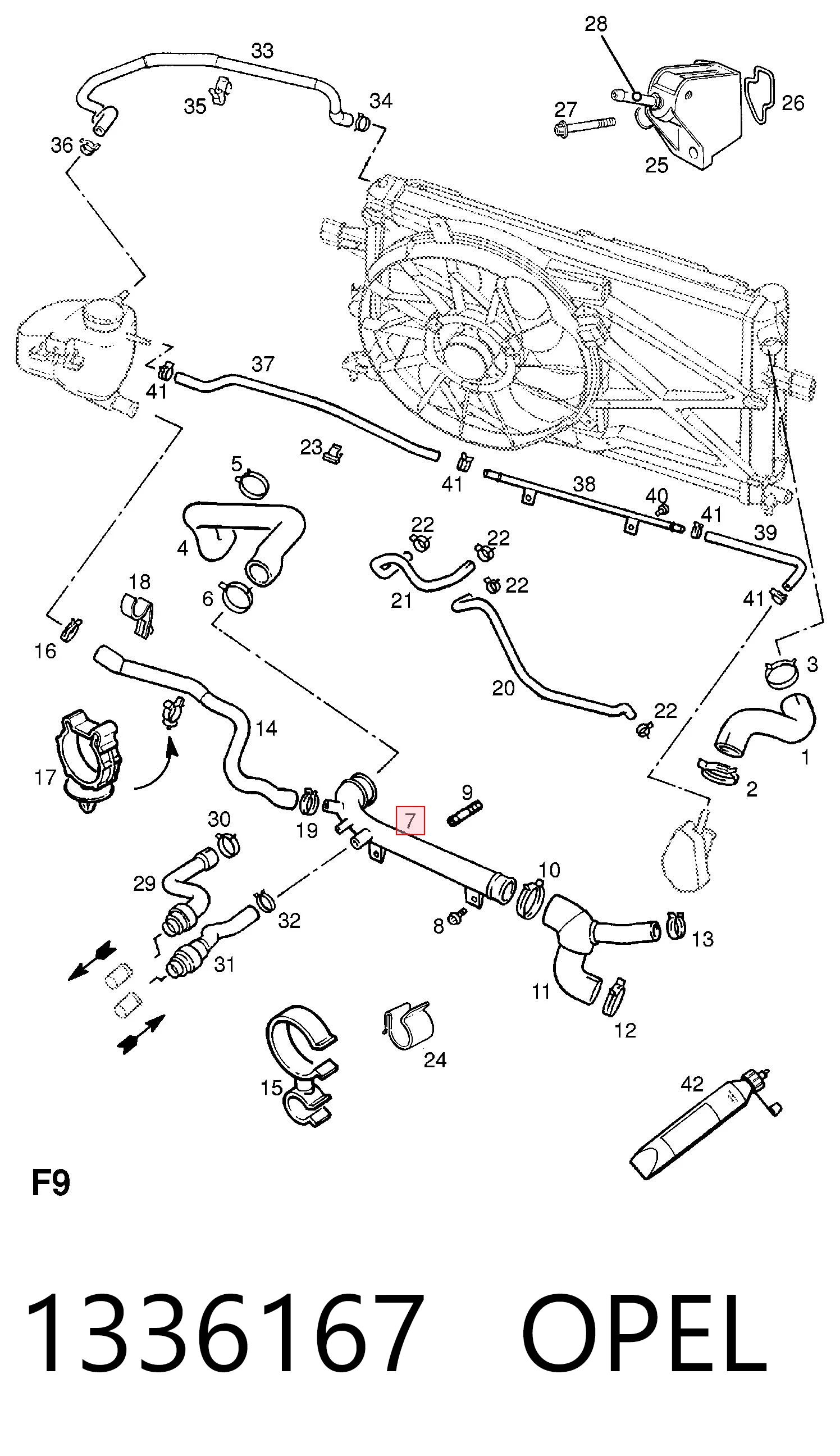 1336167 General Motors Тройник системы охлаждения