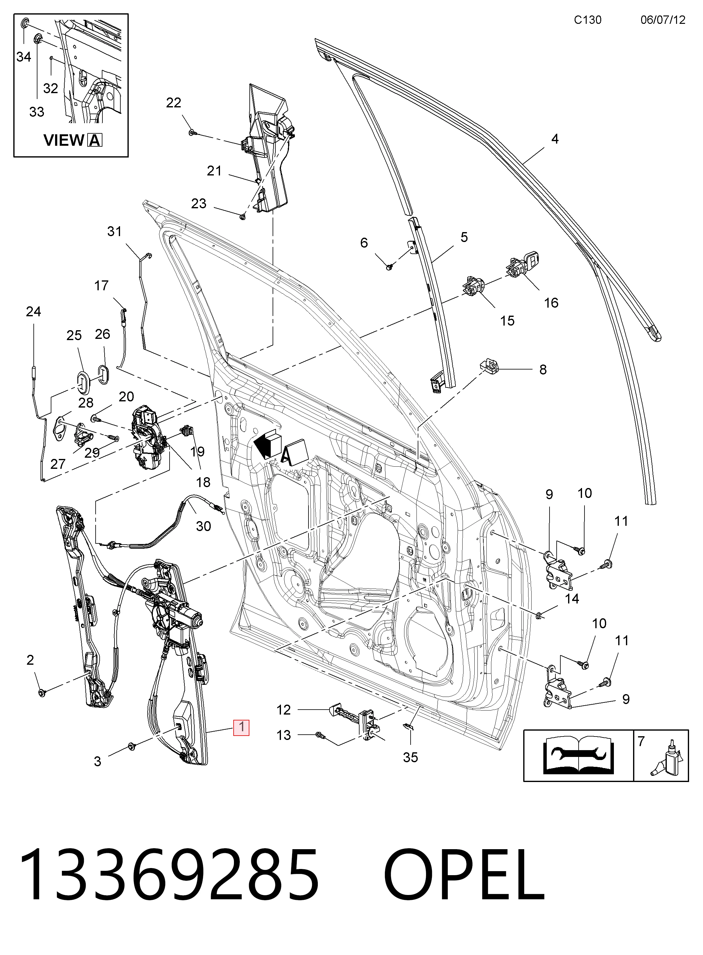 Механизм стеклоподъемника водительской двери Opel Zafira C минивэн (P12) (2011 - 2019) цена, от 76.27 USD