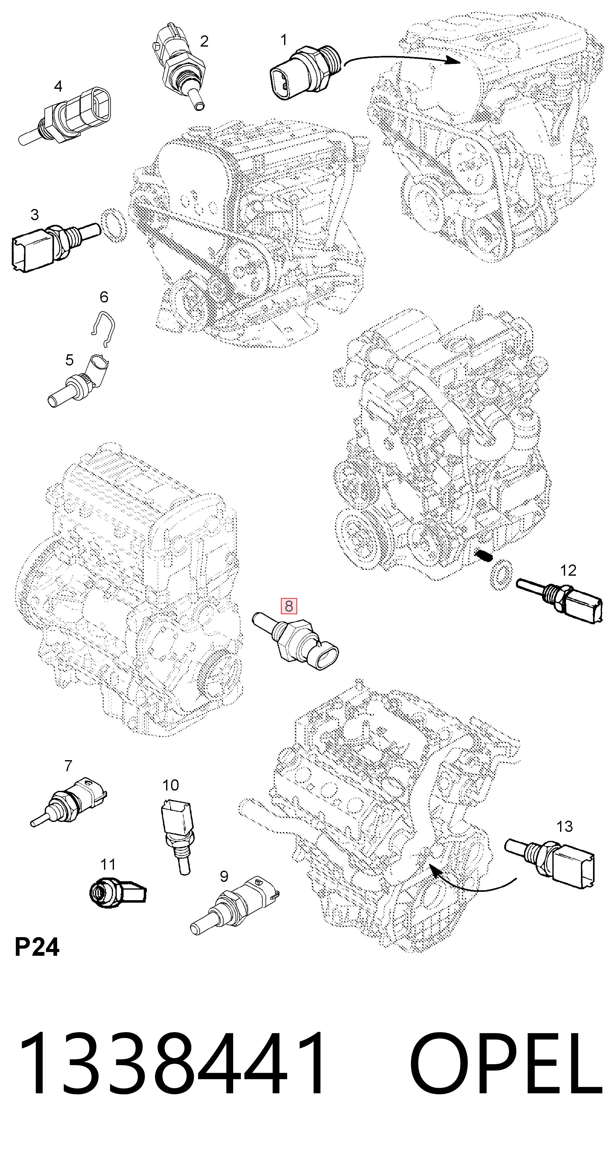 1338441 Opel Термовыключатель