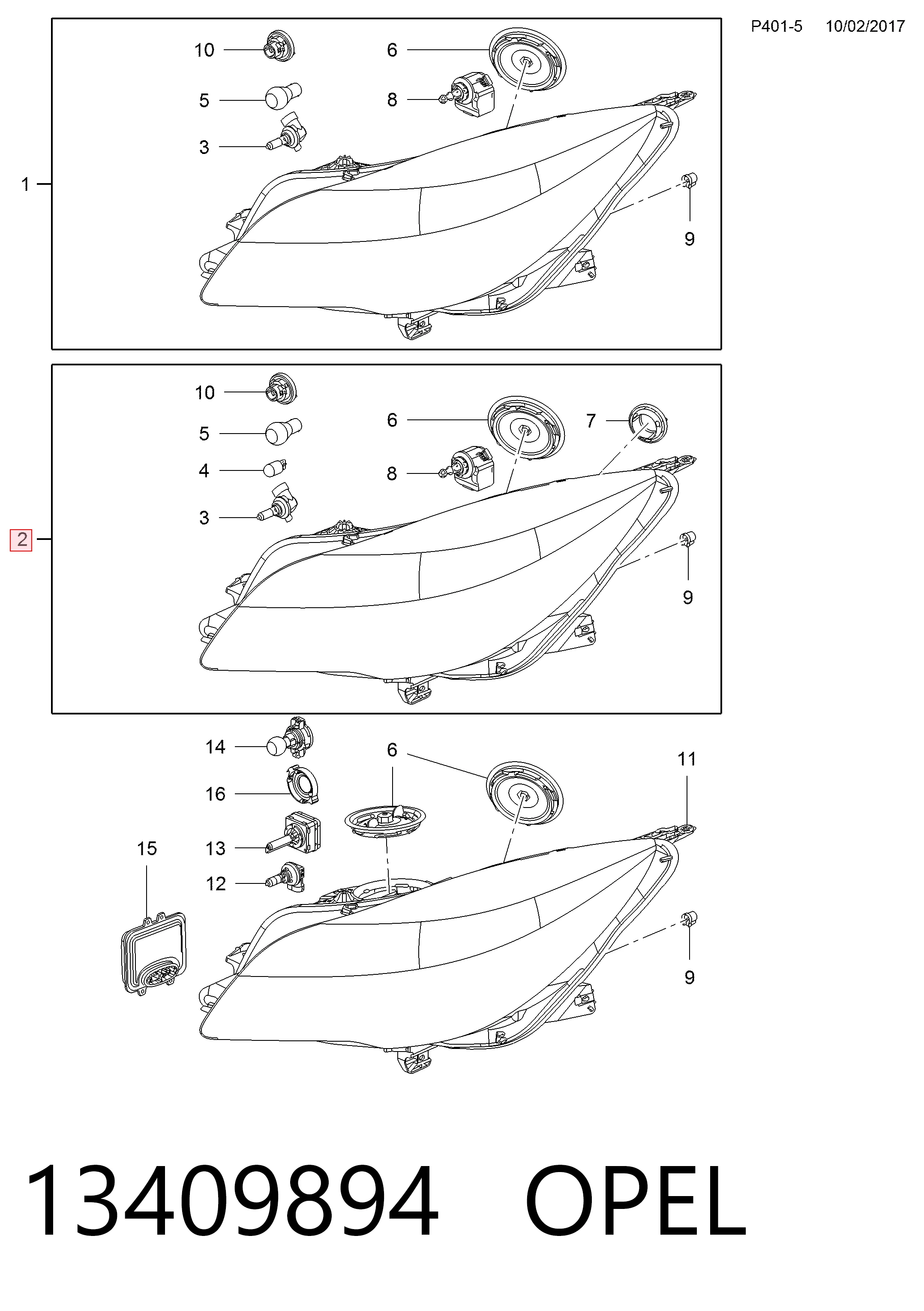 Купить 13409894 General Motors Фара левая передняя