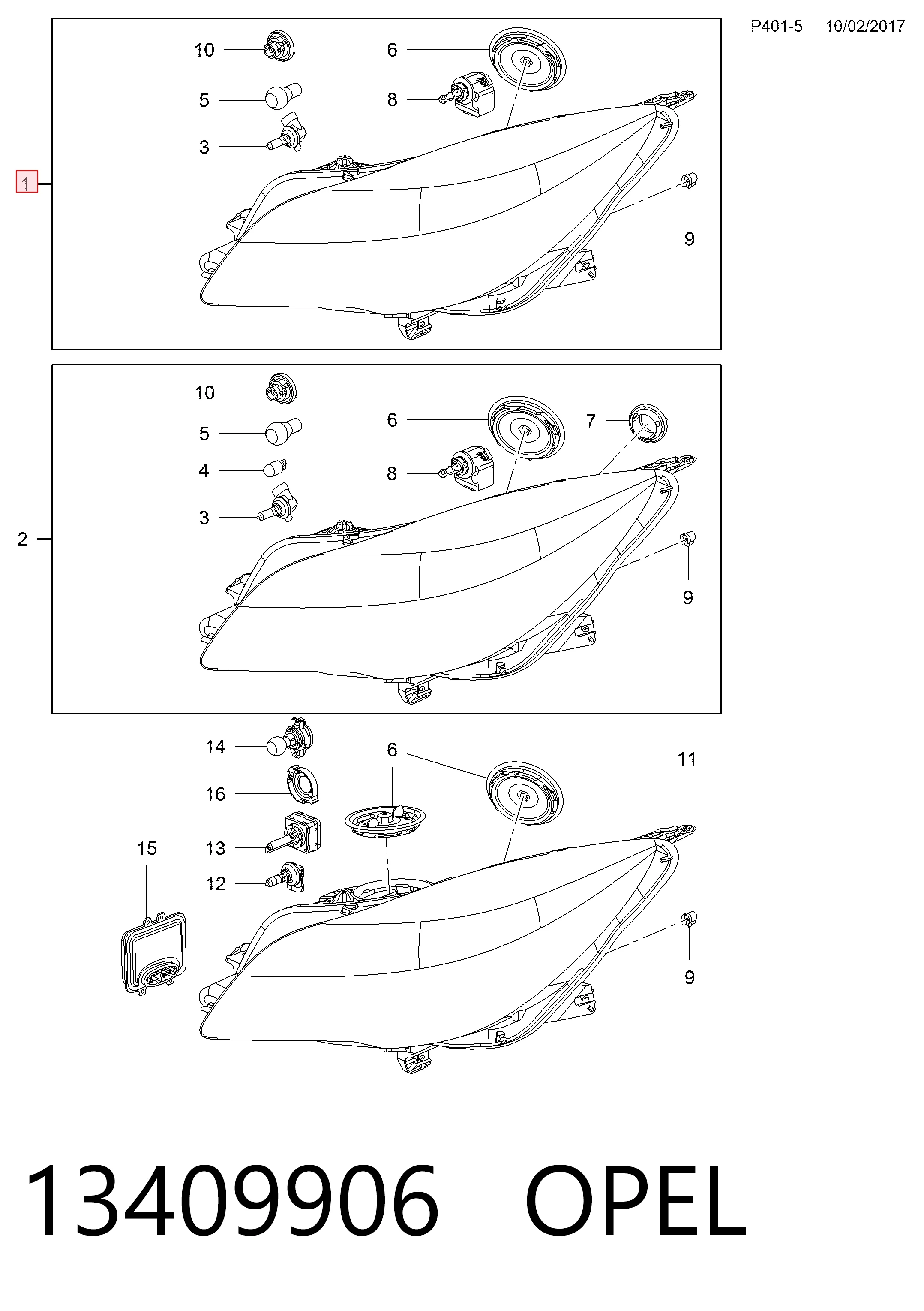 Купить 13409906 General Motors Фара левая передняя