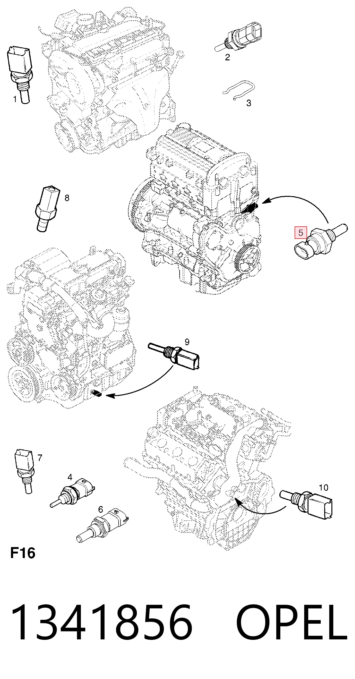 1341856 Opel Термовыключатель