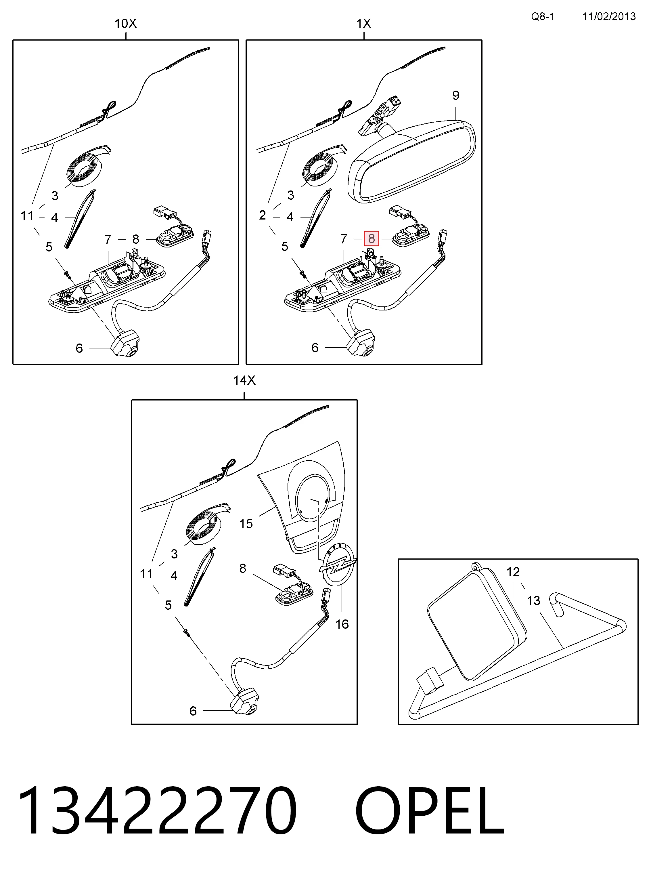 13422270 Opel Кнопка привода замка крышки багажника (двери 3/5-й (ляды)
