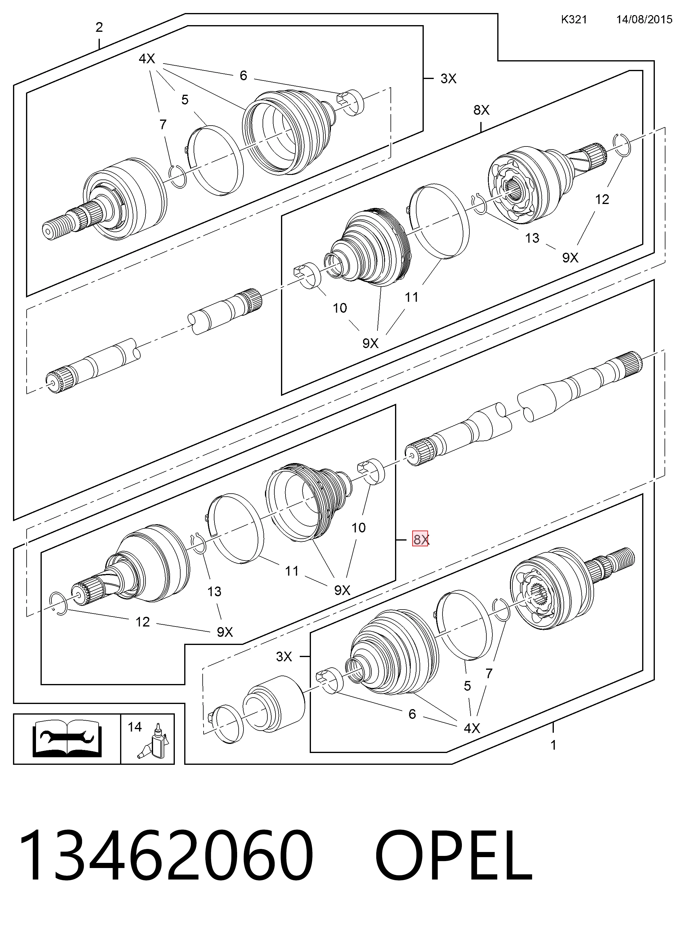 Шарнир угловых скоростей внутренний передний GKN-Spidan 0036602 цена, от 123.14 USD