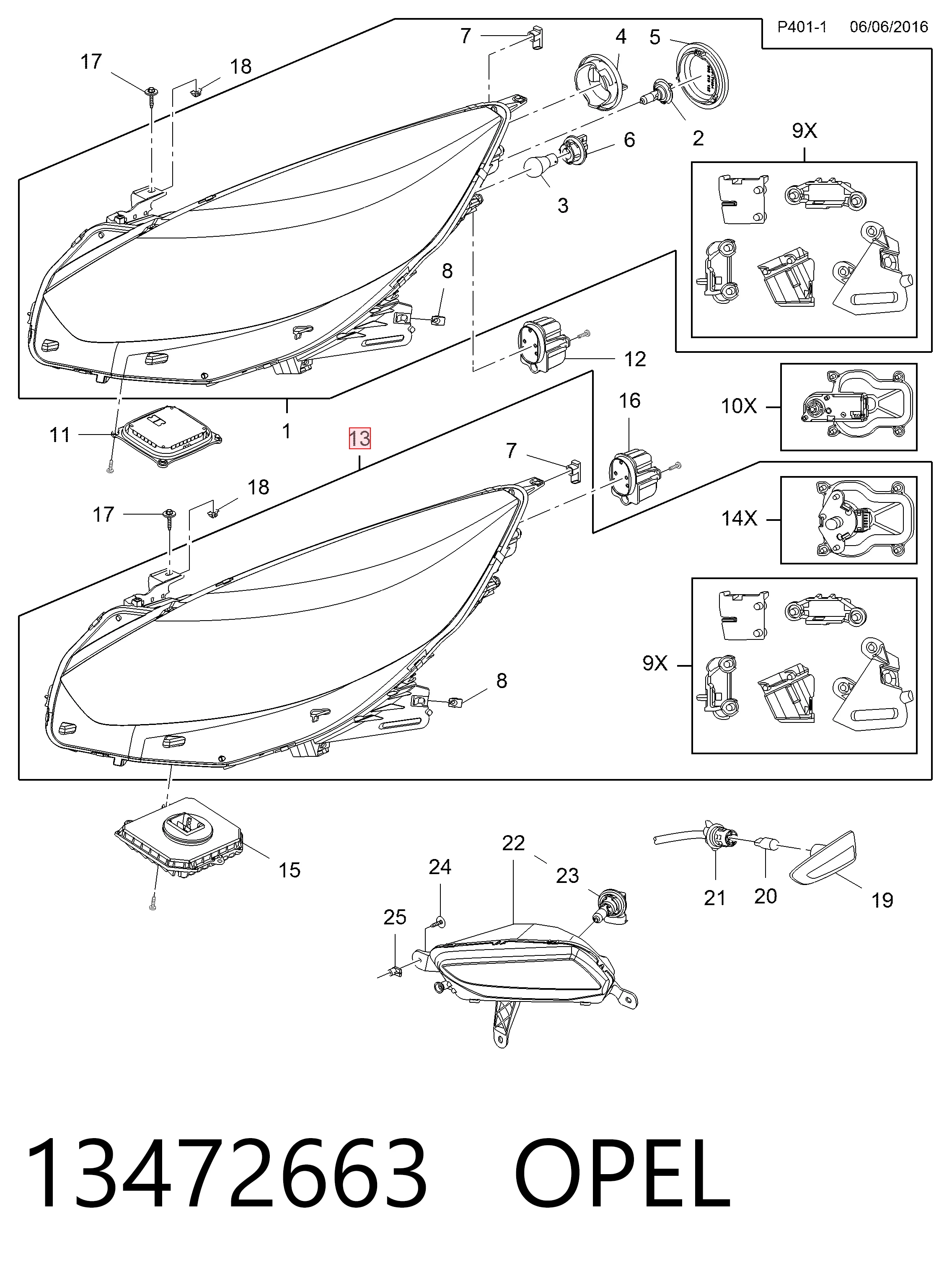 39050531 General Motors Фара передняя правая