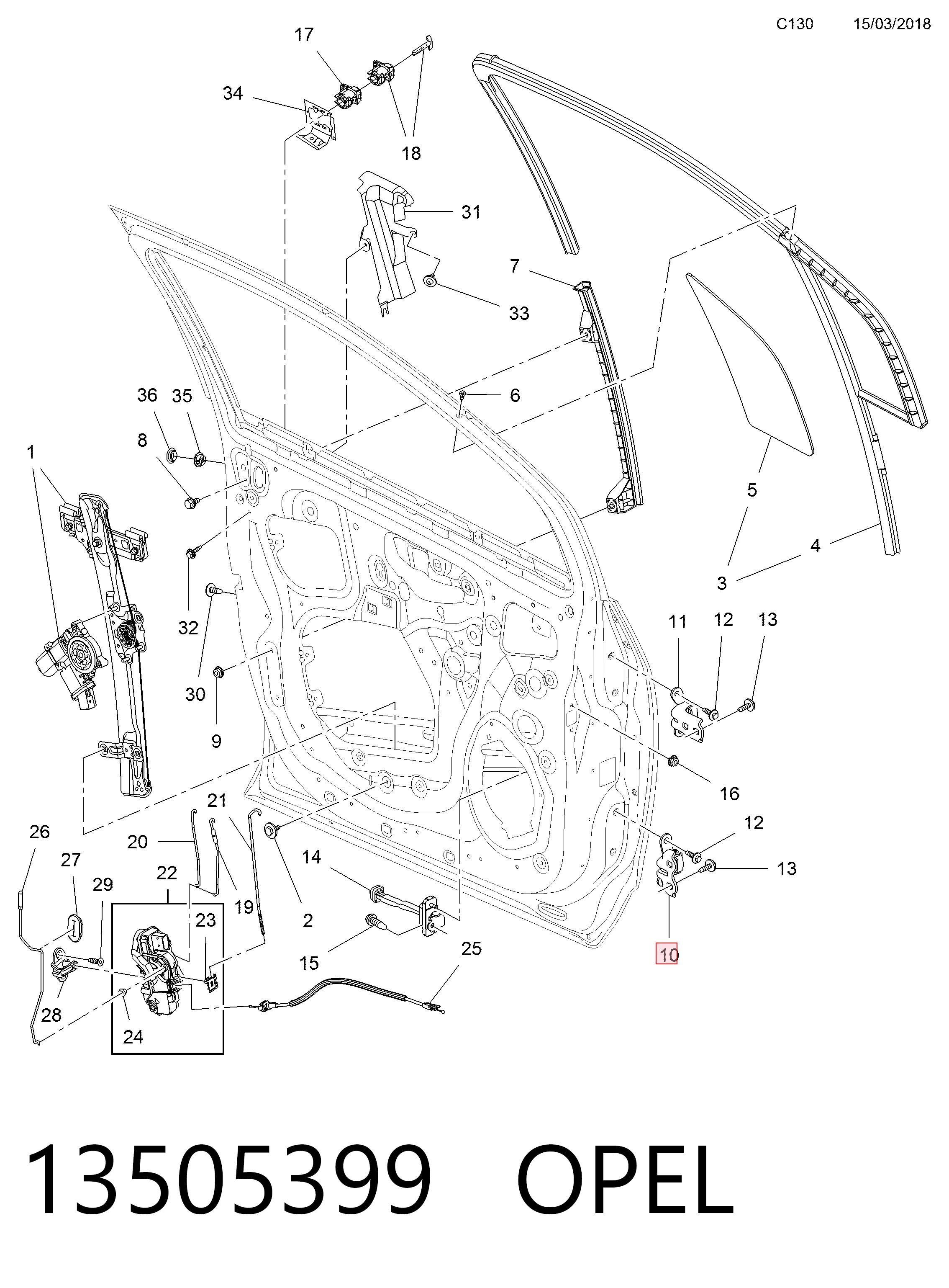 Купить YQ00223680 Peugeot/Citroen Завеса двери передней левой