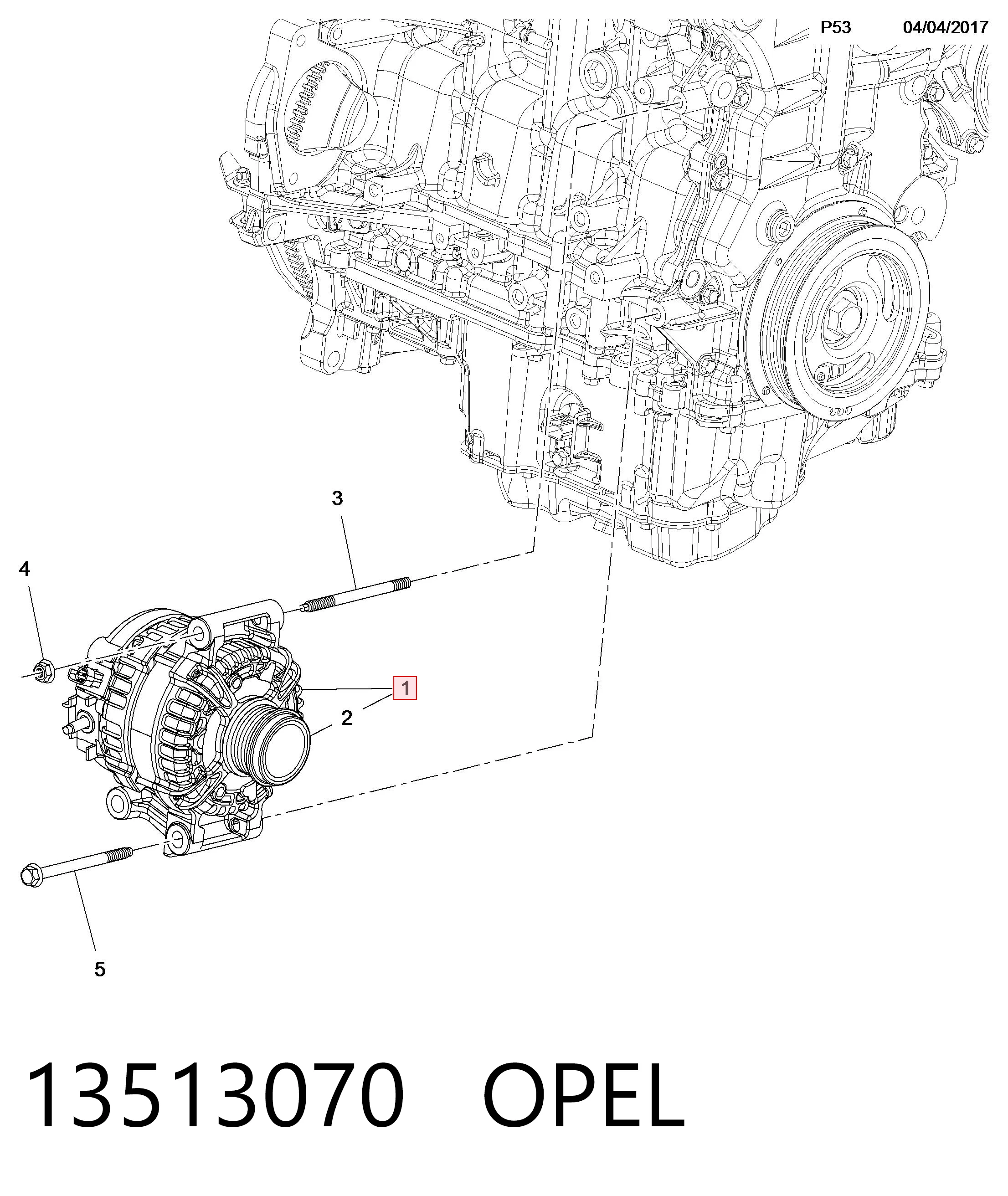 Генератор 13583100 General Motors