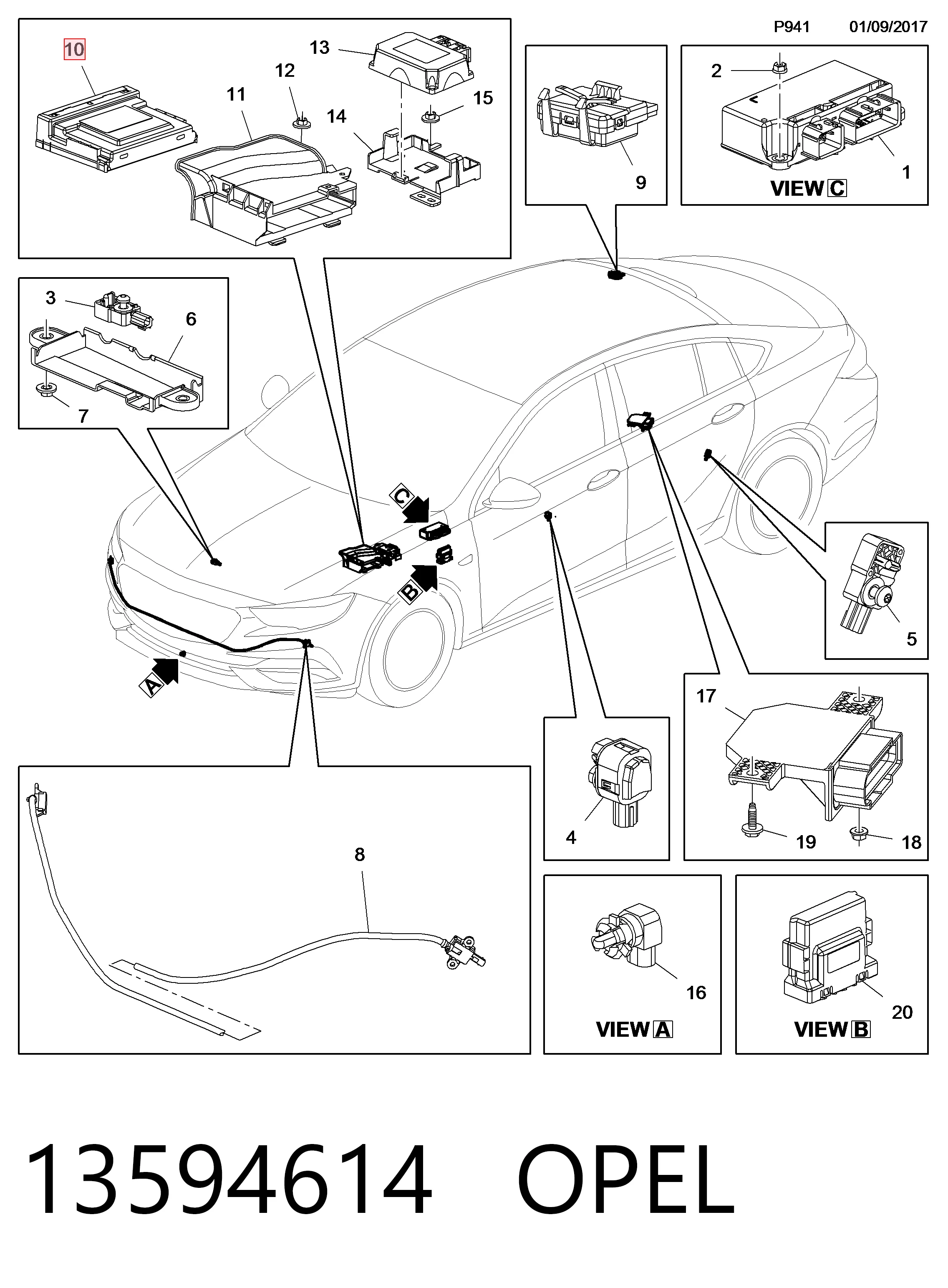 Купить 13594614 Peugeot/Citroen Блок комфорта