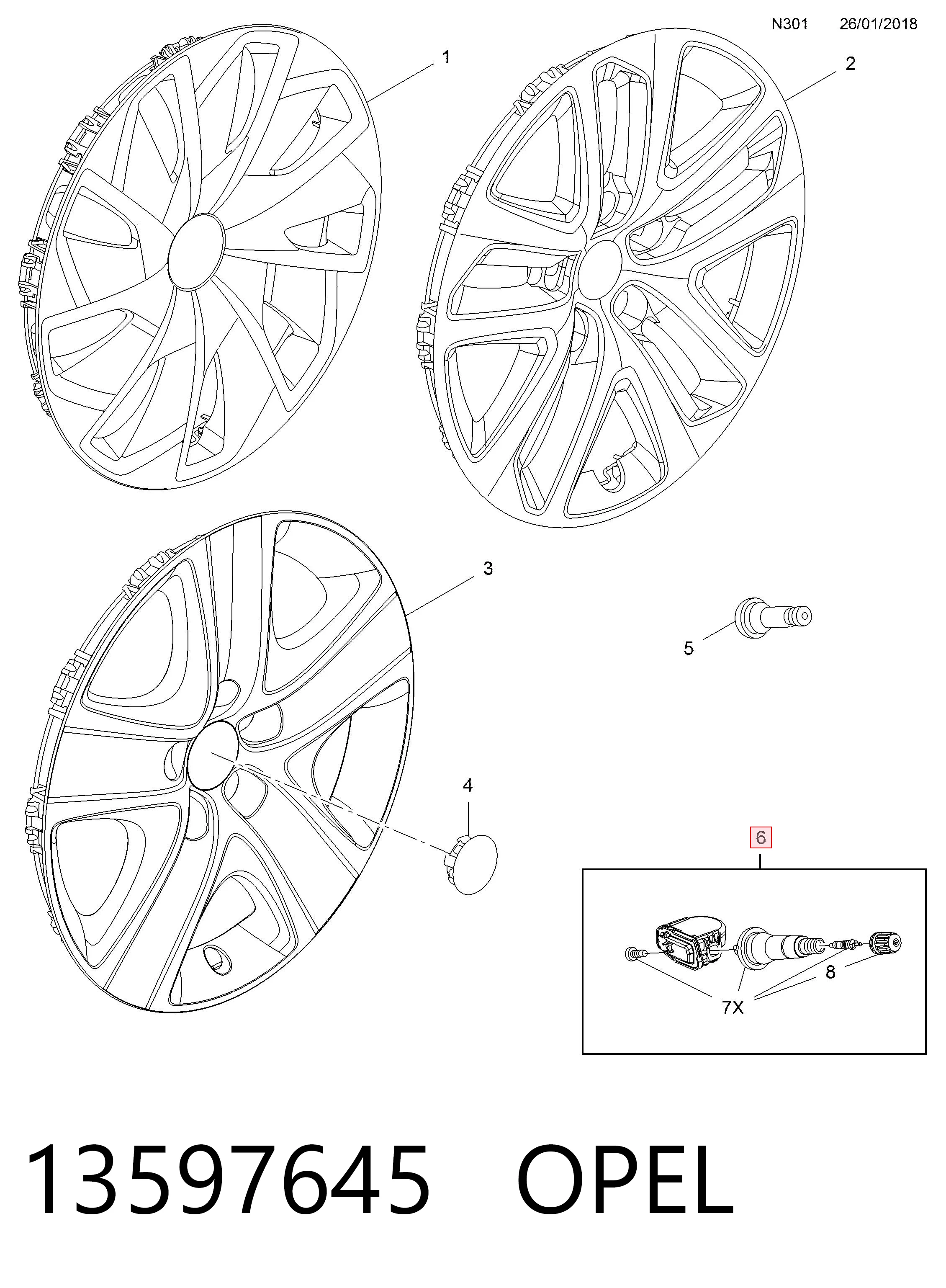 13597645 Opel Манометр воздушный