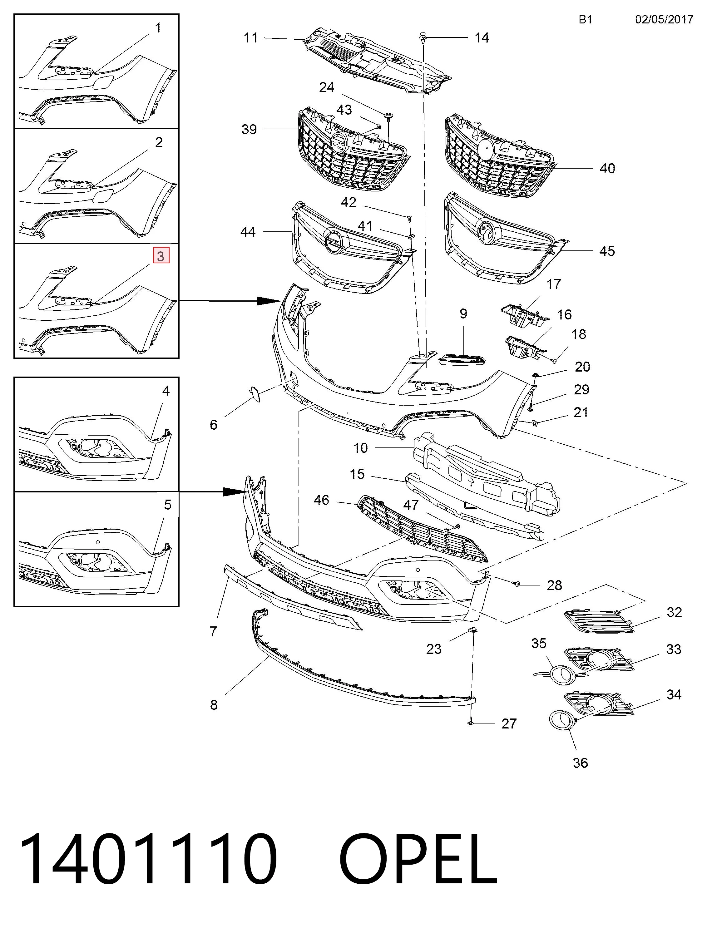 55L1072 Polcar Бампер передний, верхняя часть