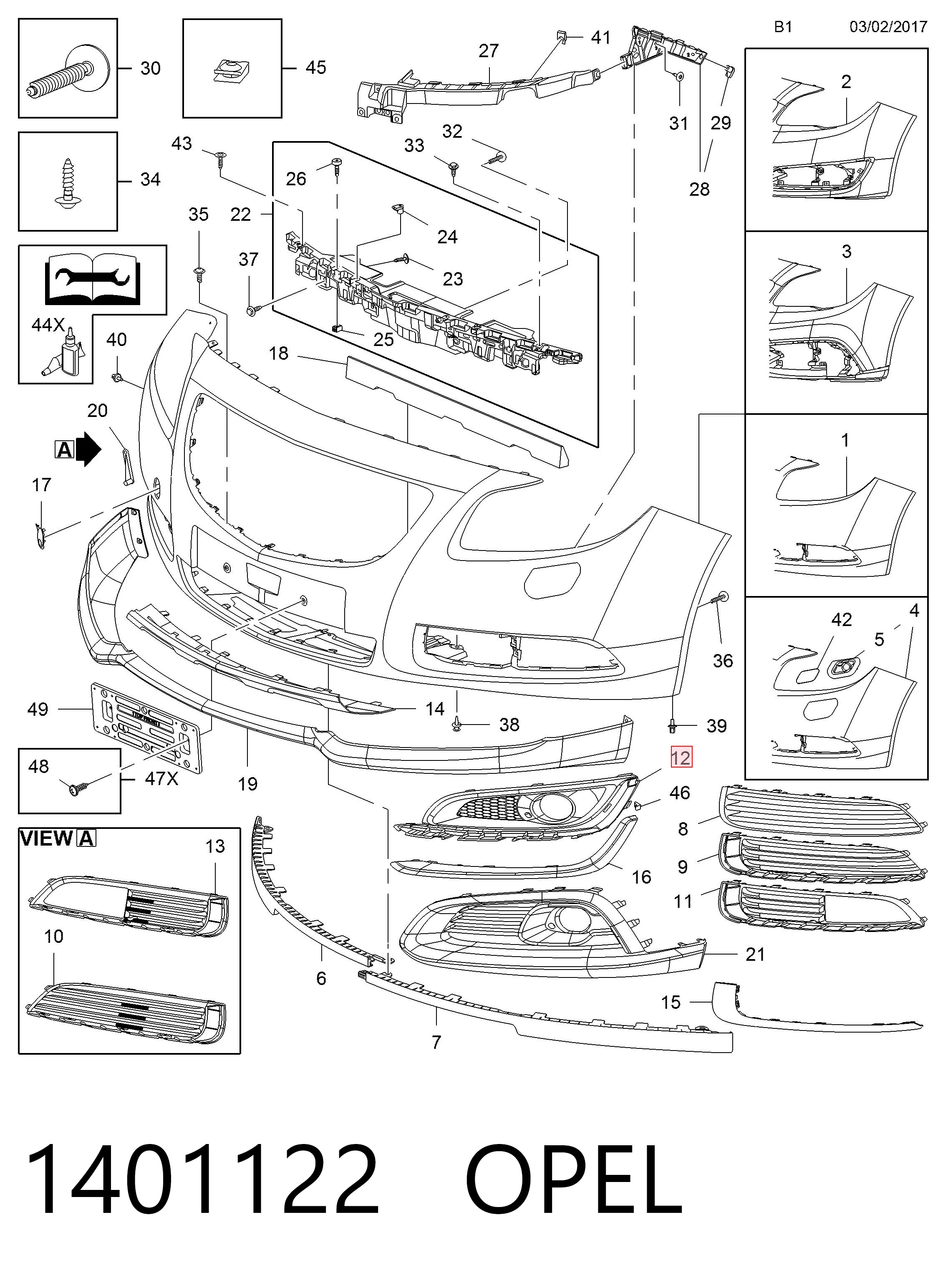 Решетка переднего бампера, левая Opel 23175792 цена, от 146.44 USD