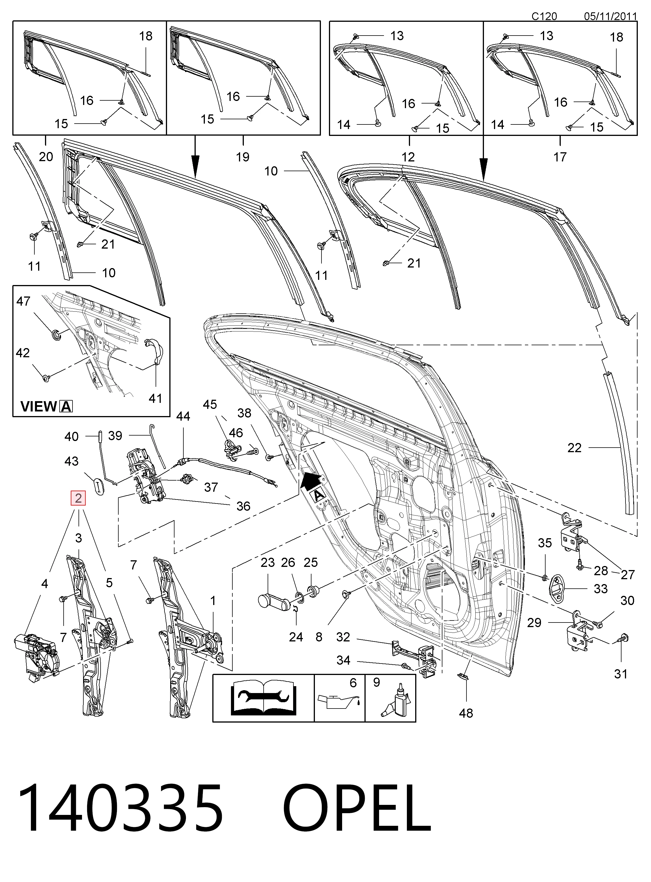 Купить 13290263 General Motors Механизм стеклоподъемника двери задней левой