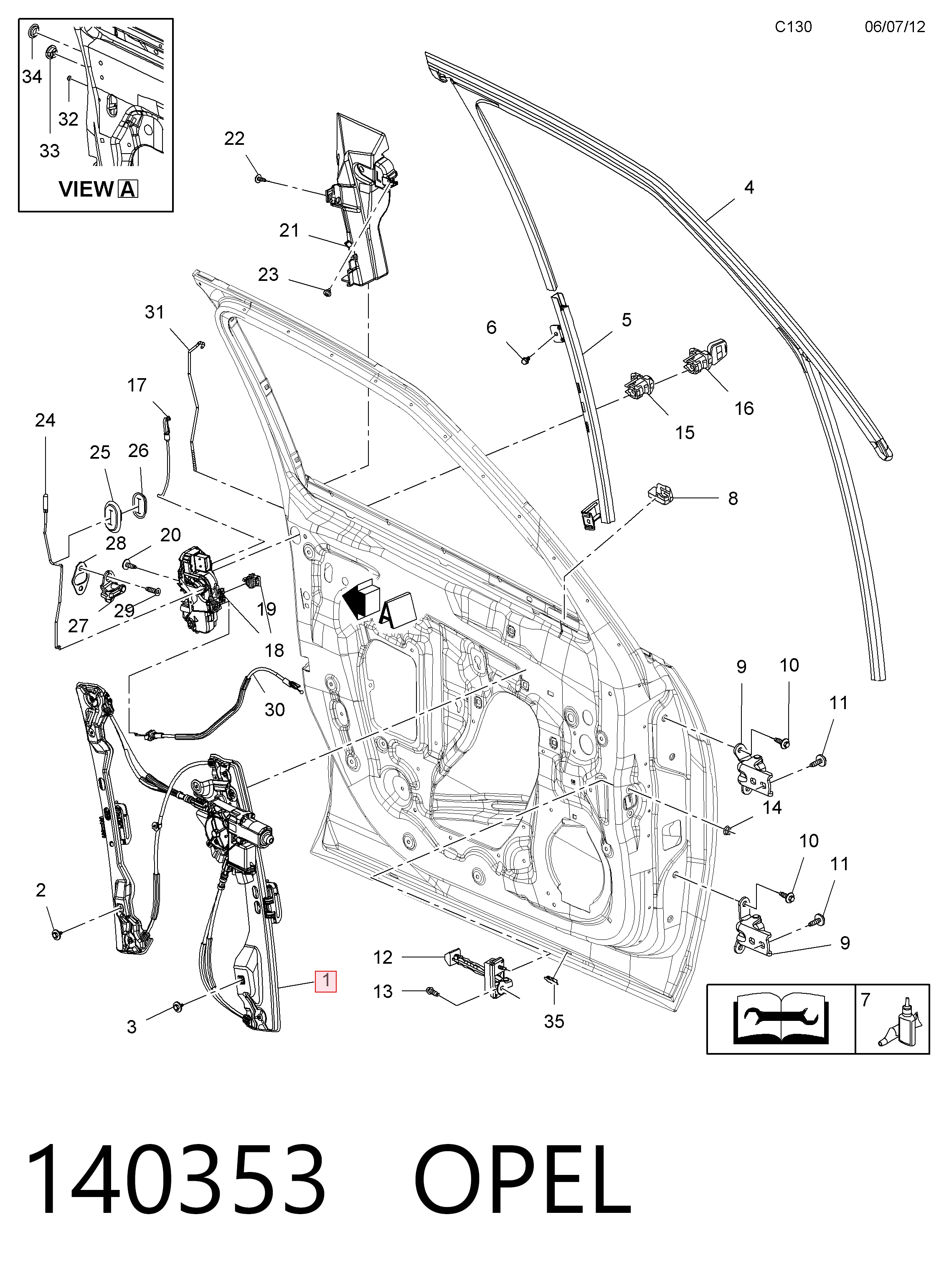 Купить 13369286 General Motors Стеклоподъемник (механизм перемещения стекла)
