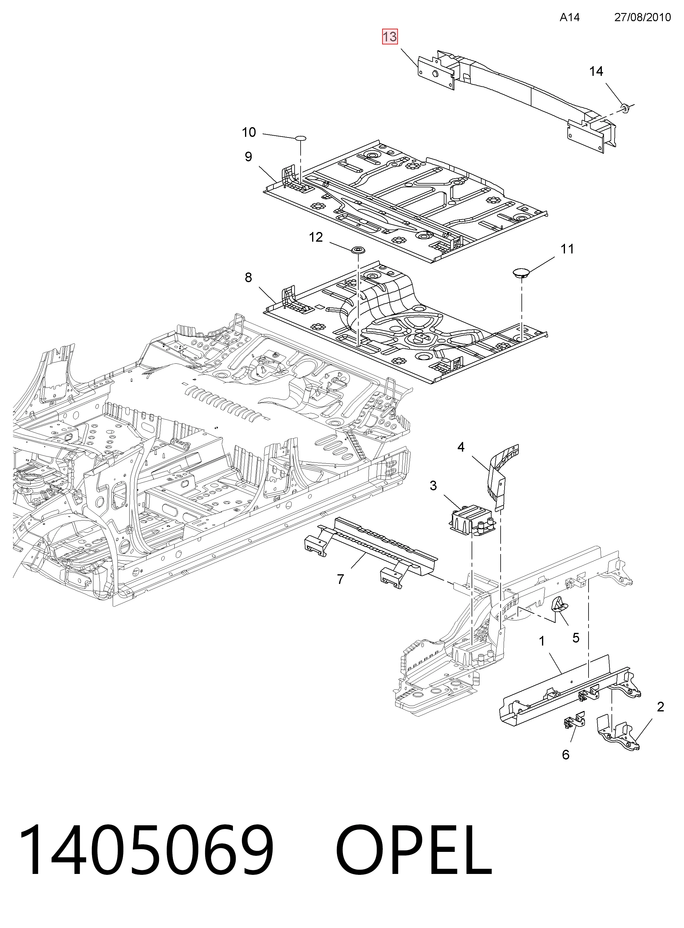 Купить 12775070 General Motors Шина бампера заднего