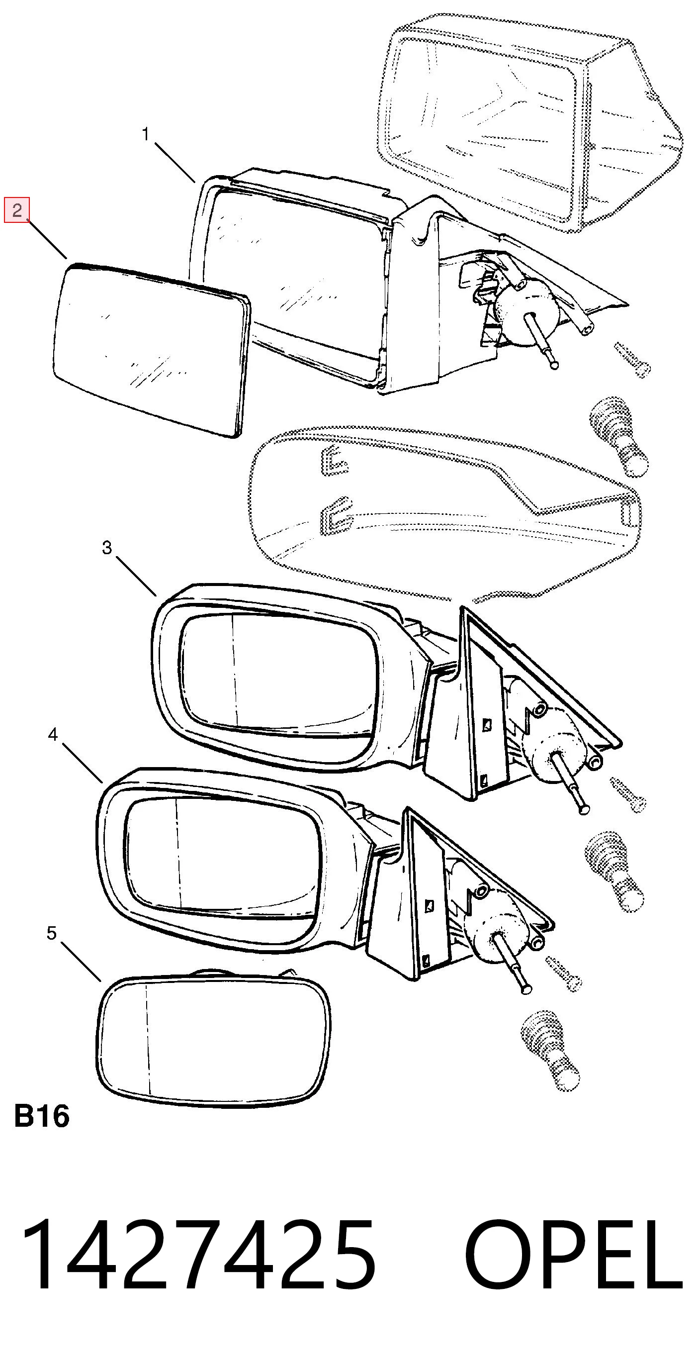 Купить Левое боковое зеркало Опель Астра F 51, 52, F35, M35