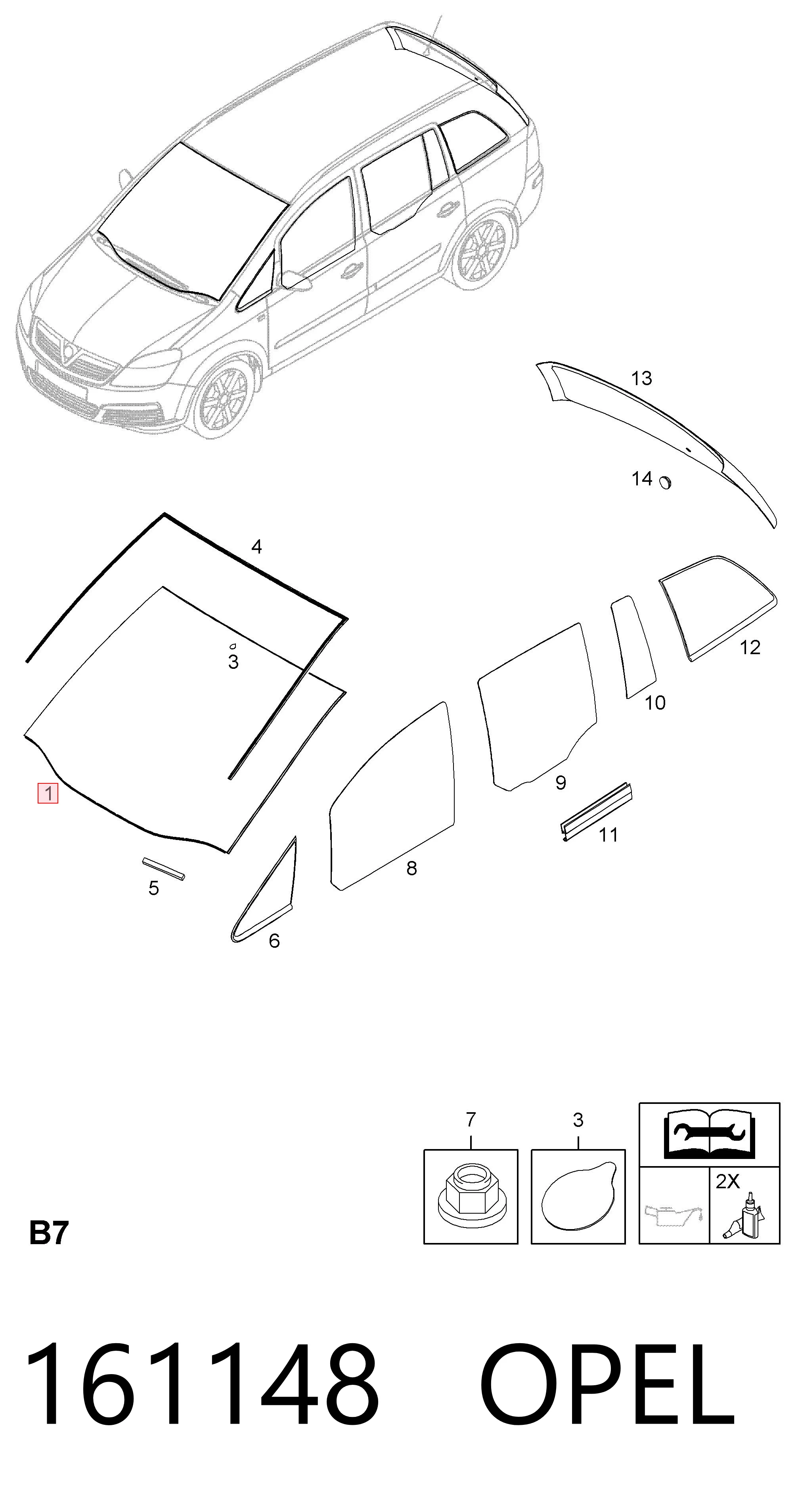 Стекло лобовое Opel Zafira B минивэн (A05) (2005 - 2011) цена, от 96.42 USD