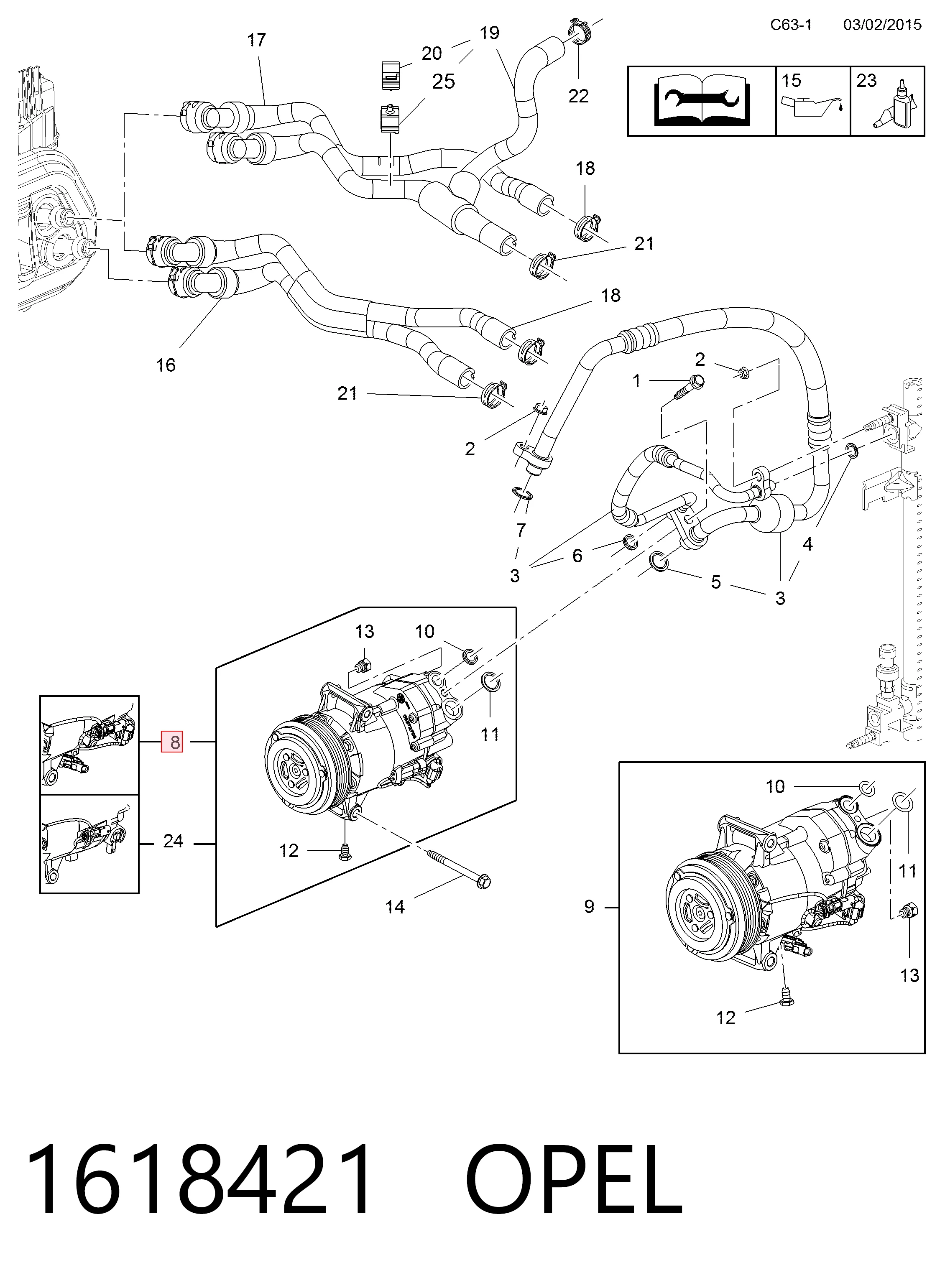 1618421 Opel Компрессор хладагента