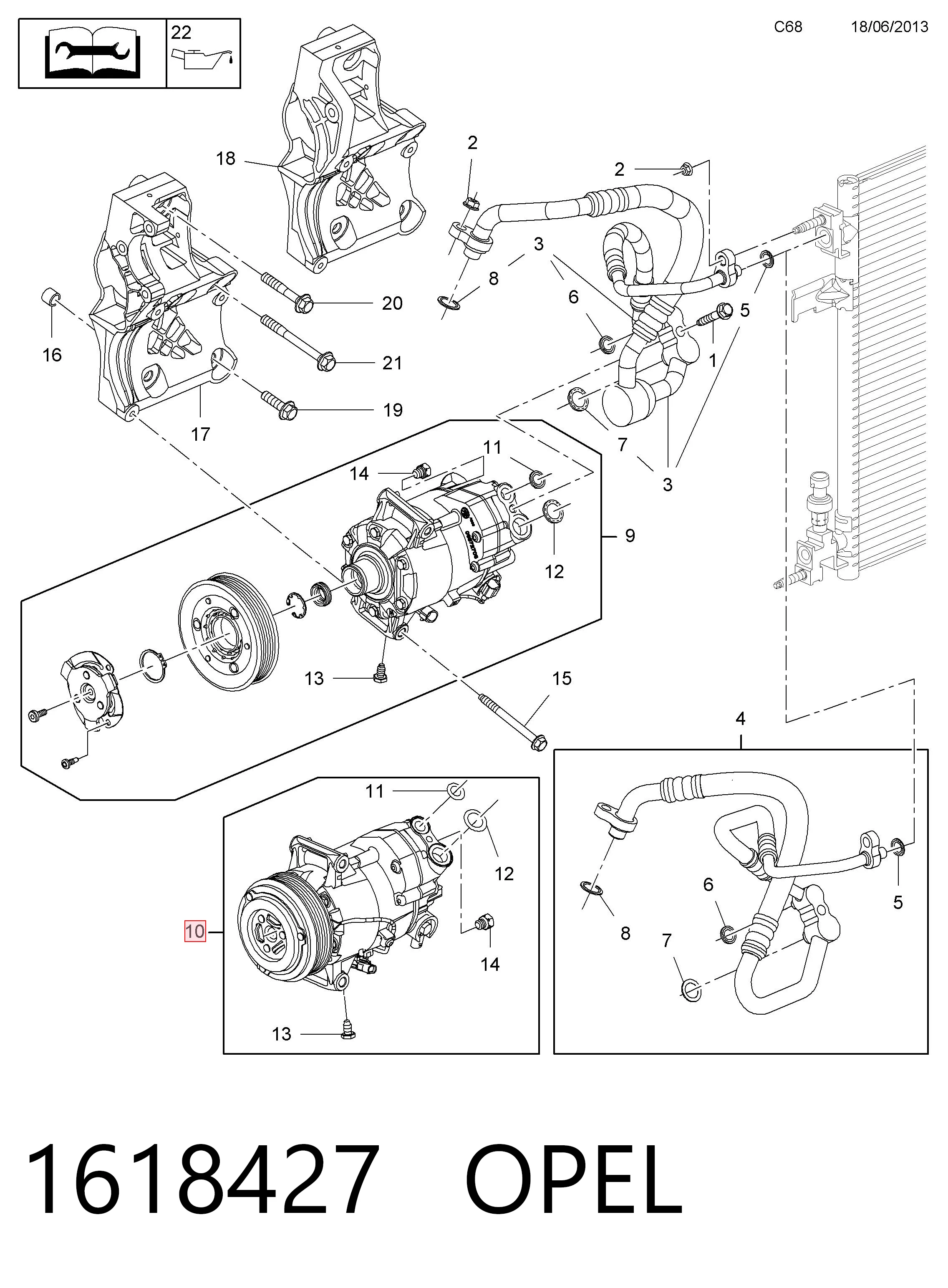 1618427 Opel Компрессор хладагента