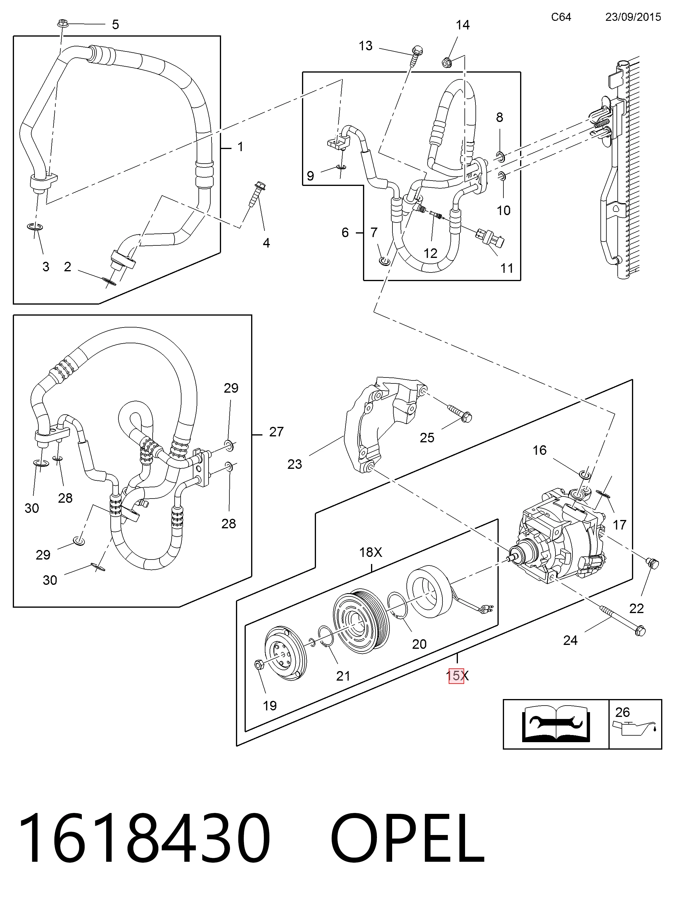 1618430 Opel Компрессор хладагента