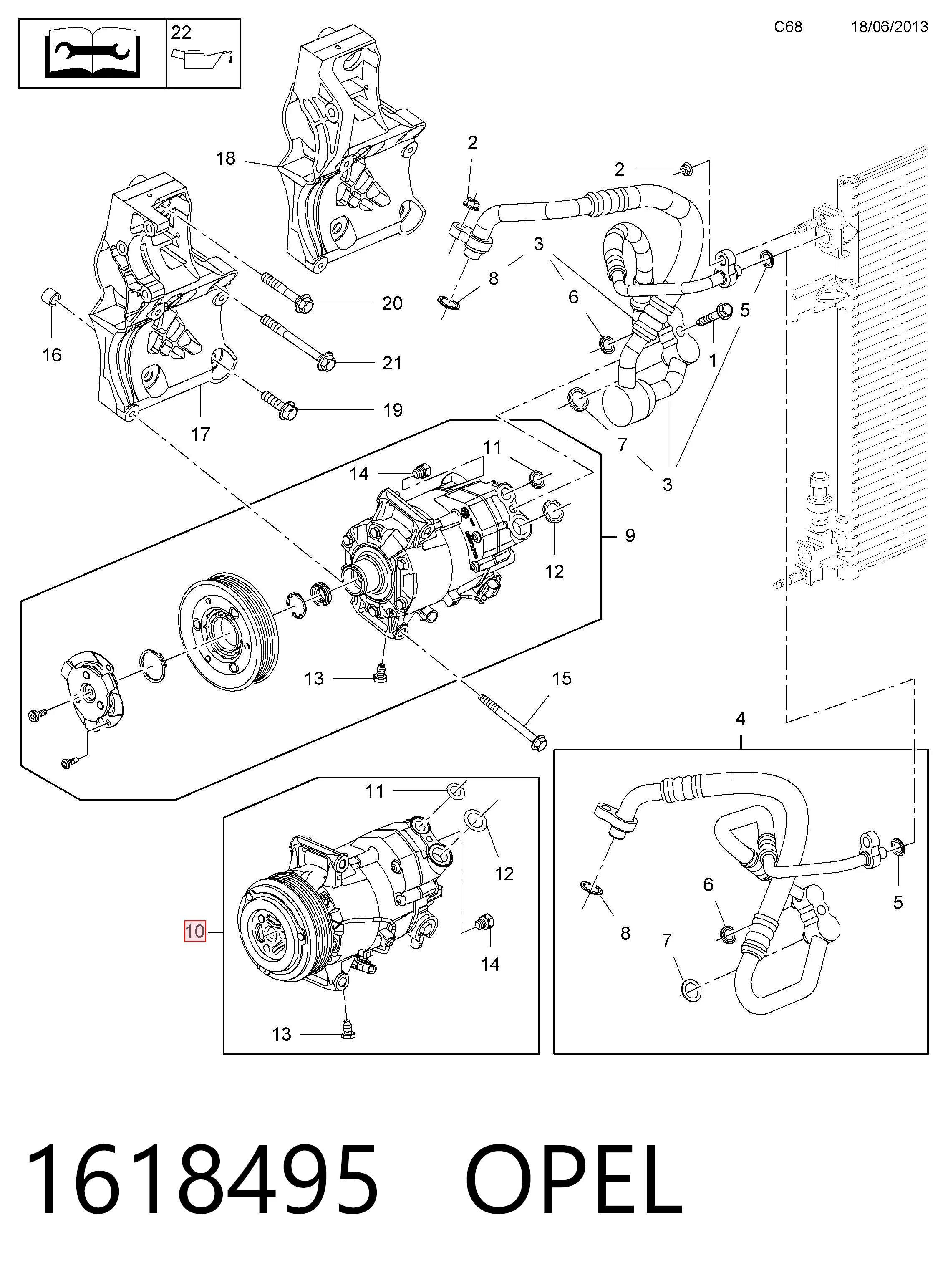 1618495 Opel Компрессор хладагента