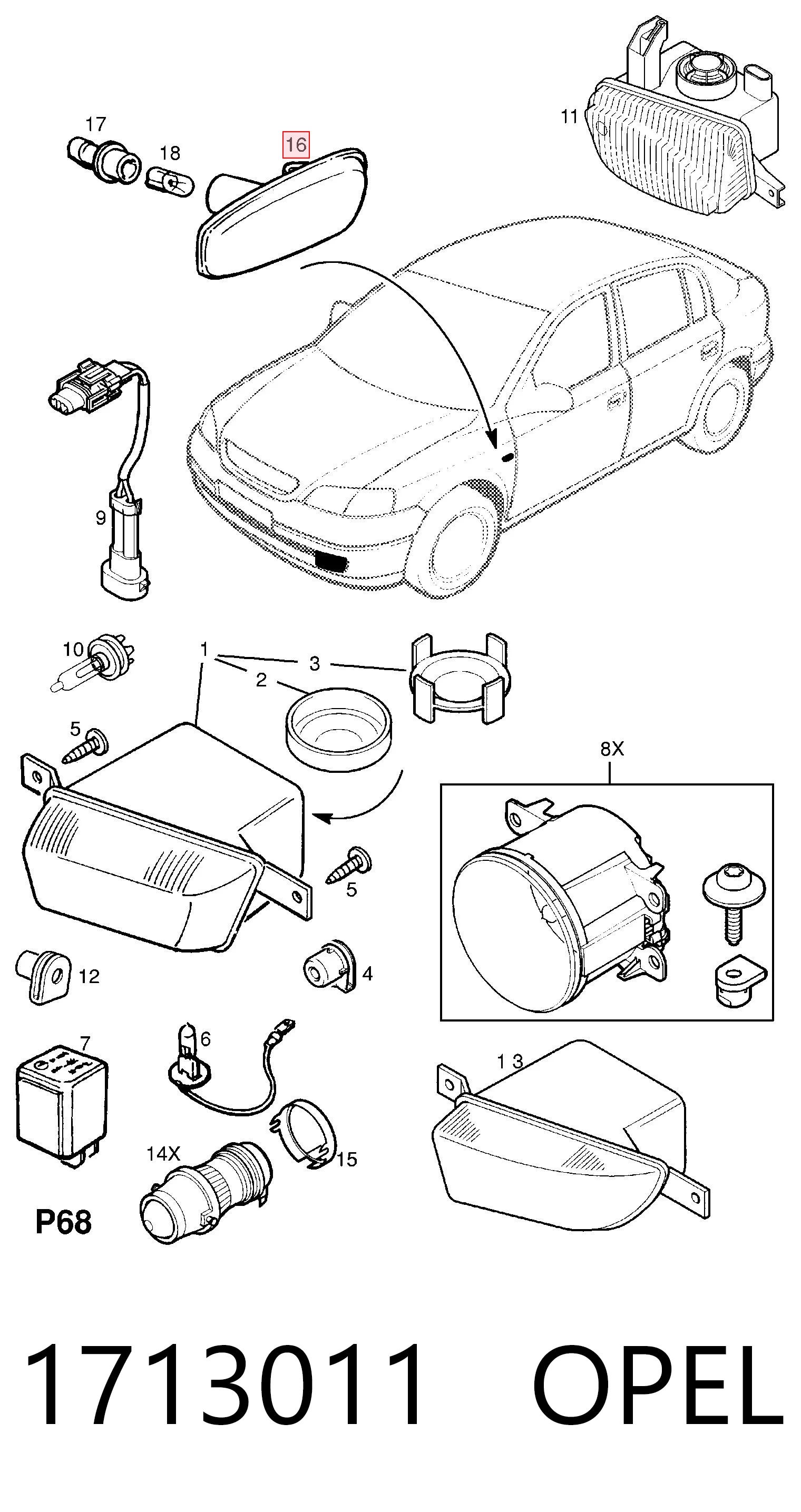 Повторитель поворота в крыло General Motors 9117660 цена, от 3.71 USD