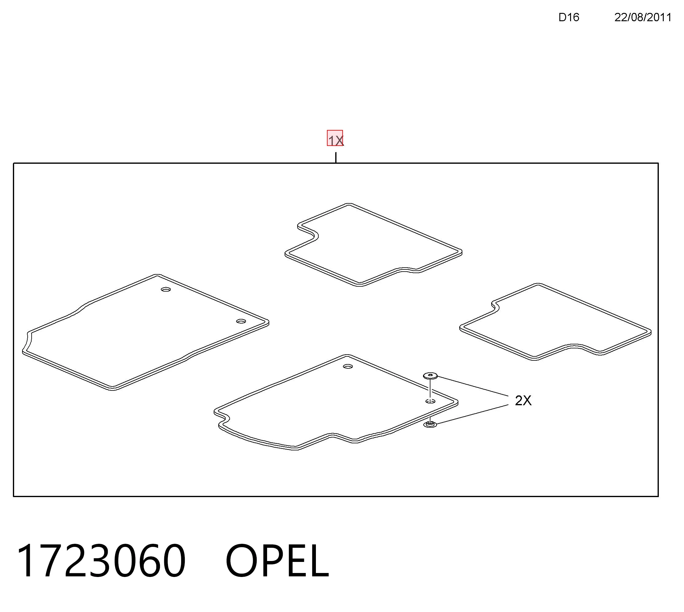 13334042 Opel Автоковрики
