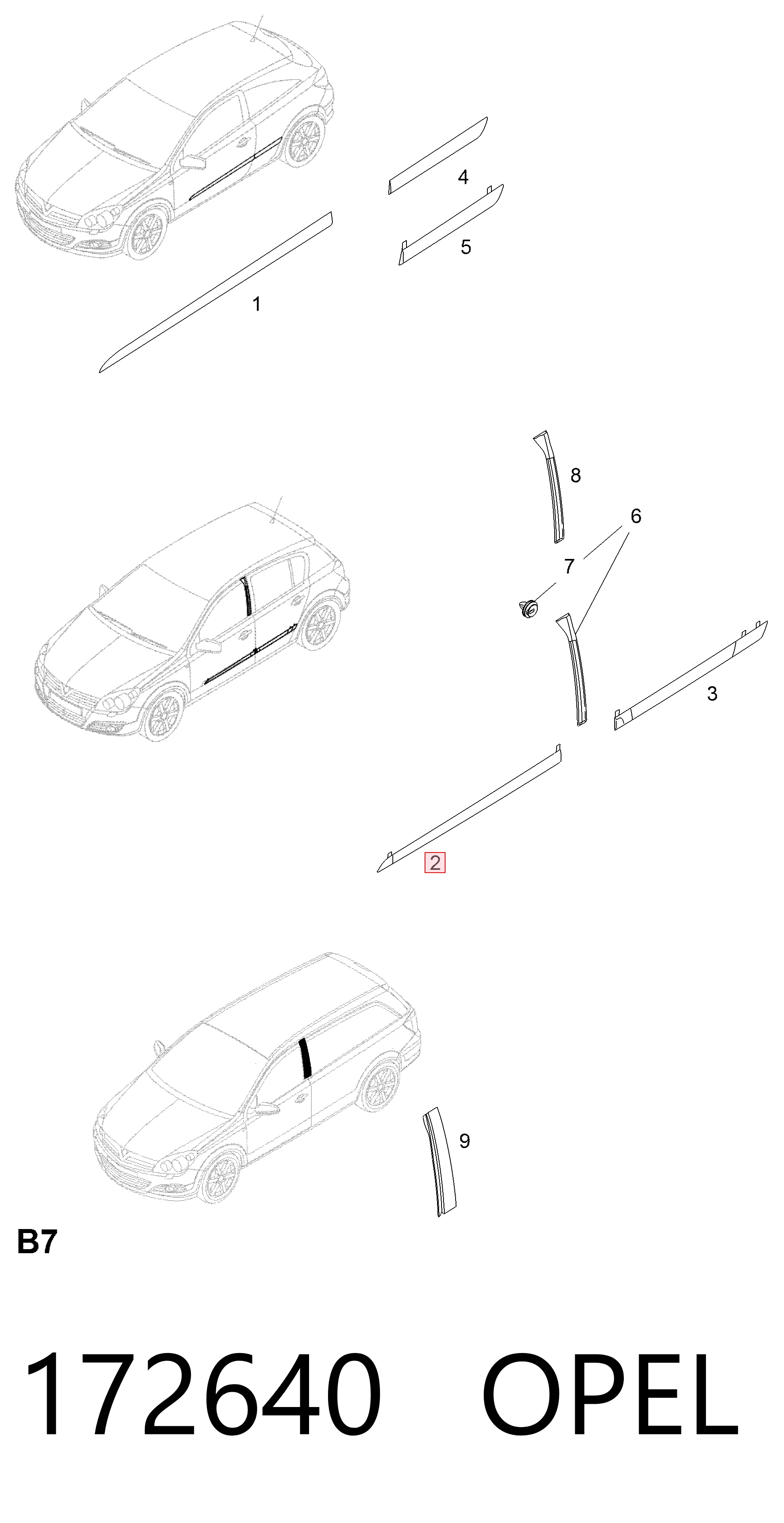 Молдинг двери передней левой Polcar 55090033 цена, от 16.67 USD