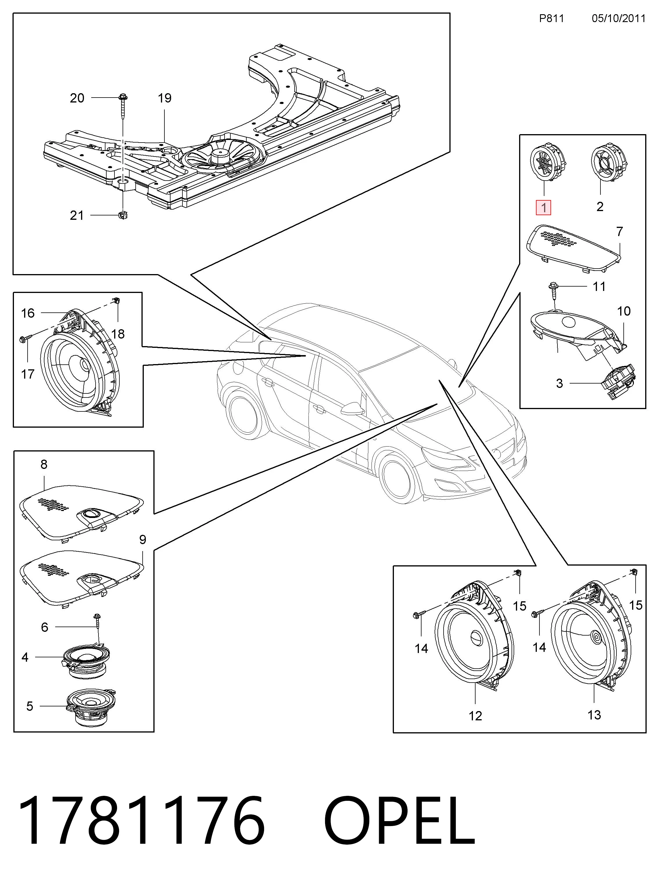 Купить YQ00538580 Peugeot/Citroen Динамик передней двери