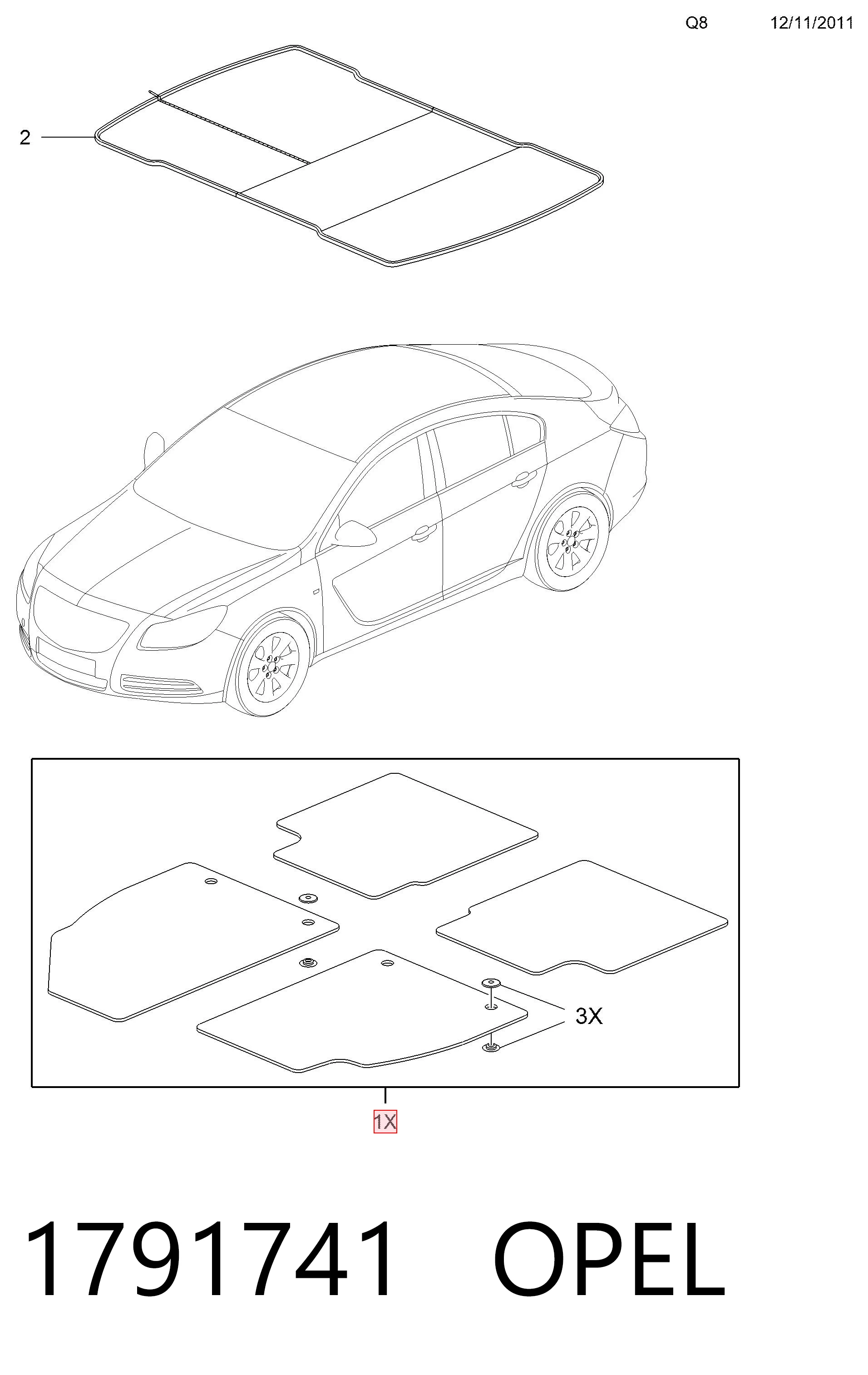 Коврики 32026152 General Motors