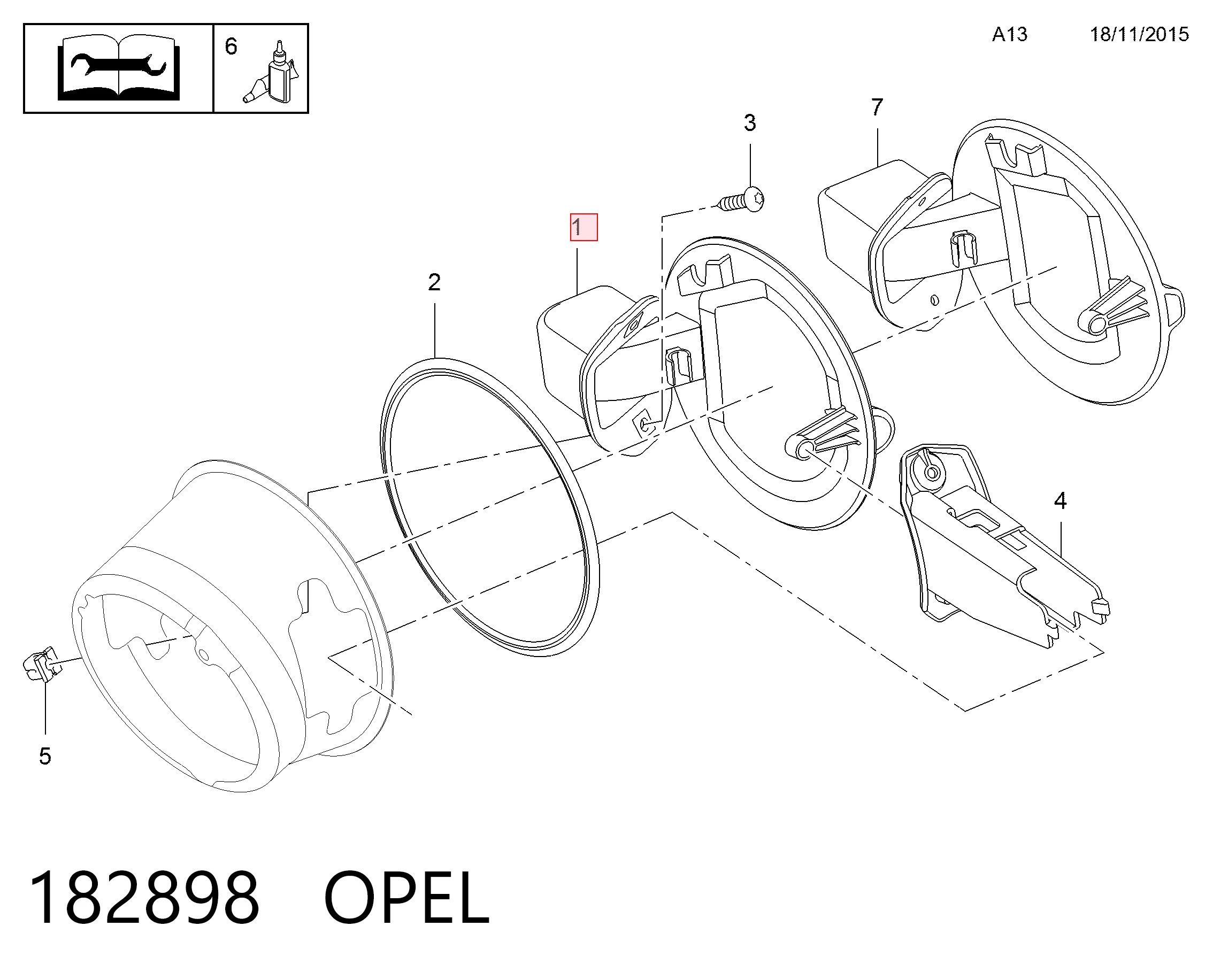 Дверка бензобака на Opel Vectra C 