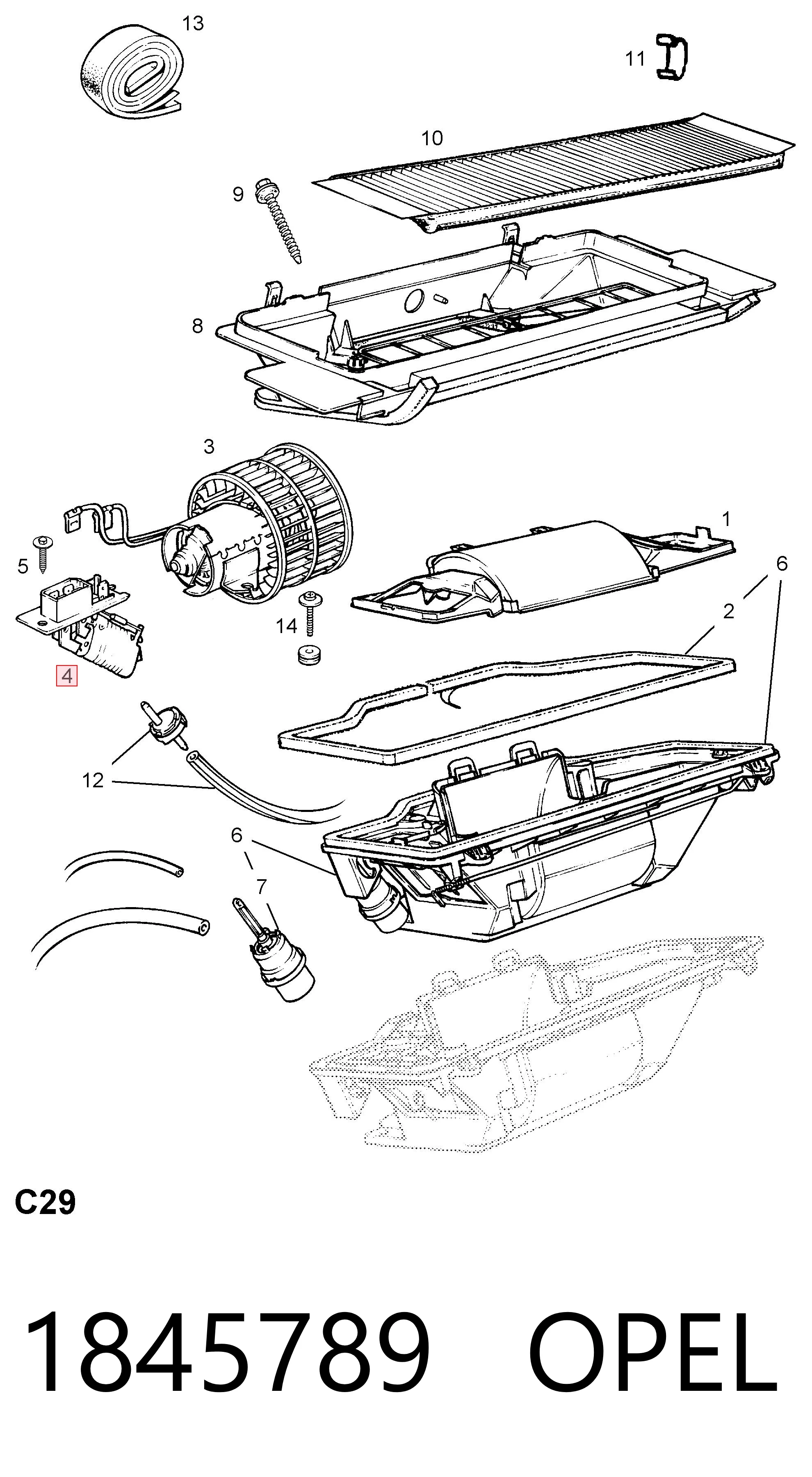 1845789 Opel Реле печки