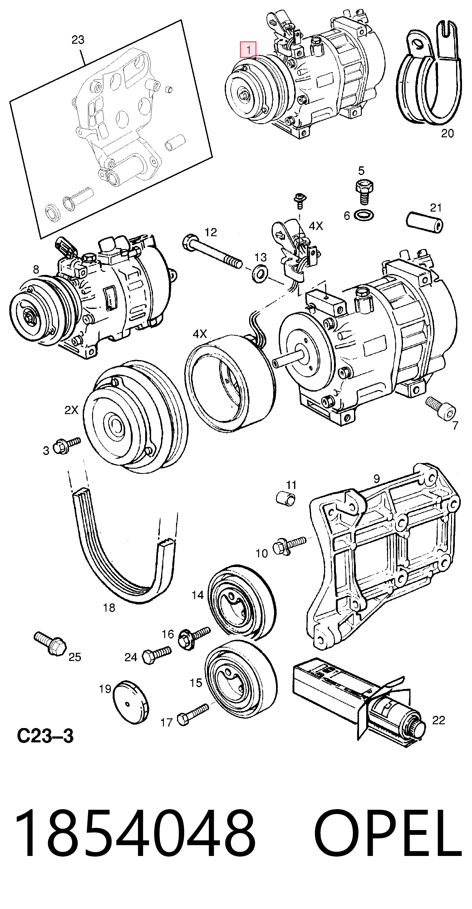 Компрессор кондиционера 9196940 General Motors