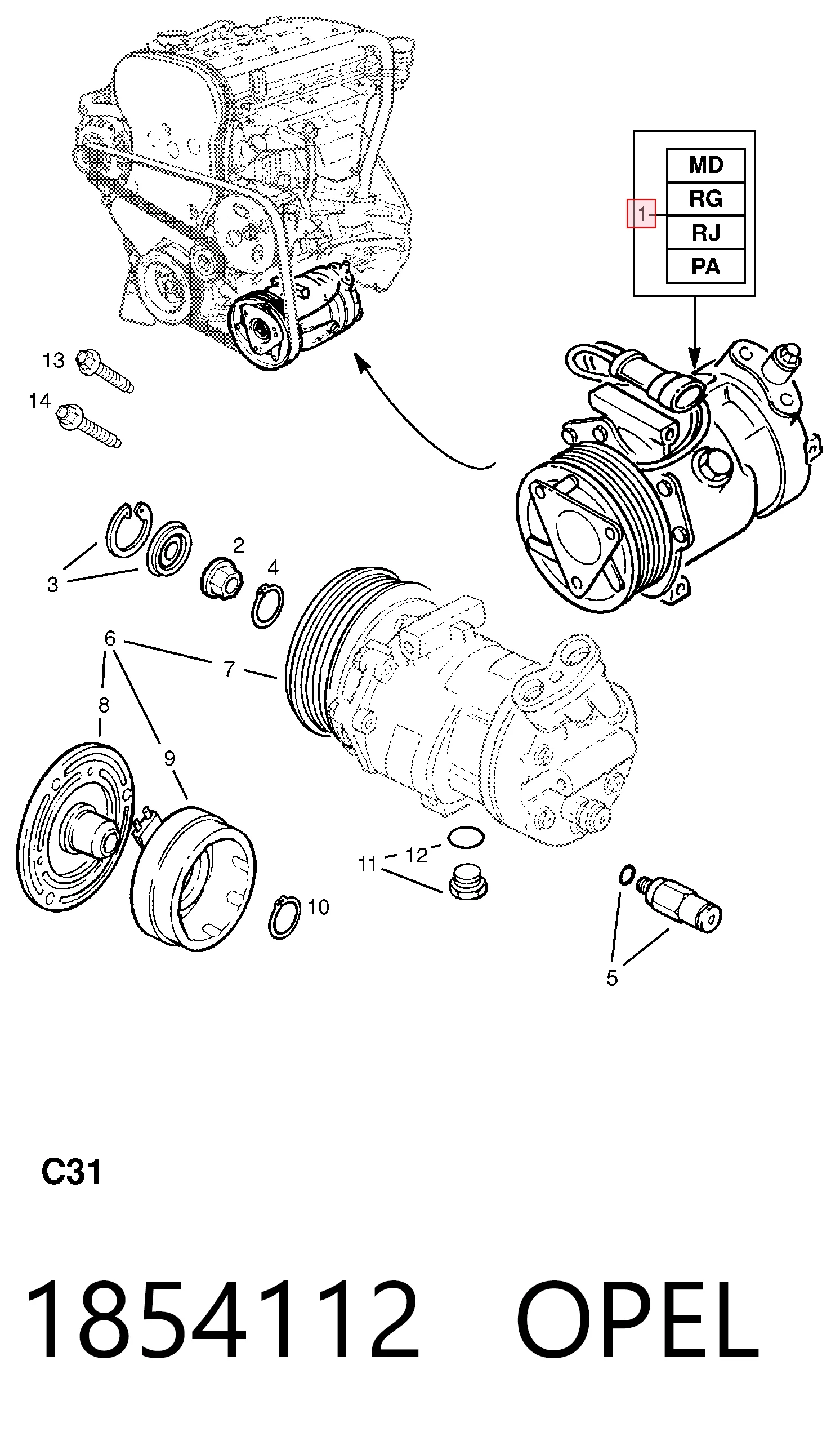 Компрессор кондиционера SKK032 Polcar