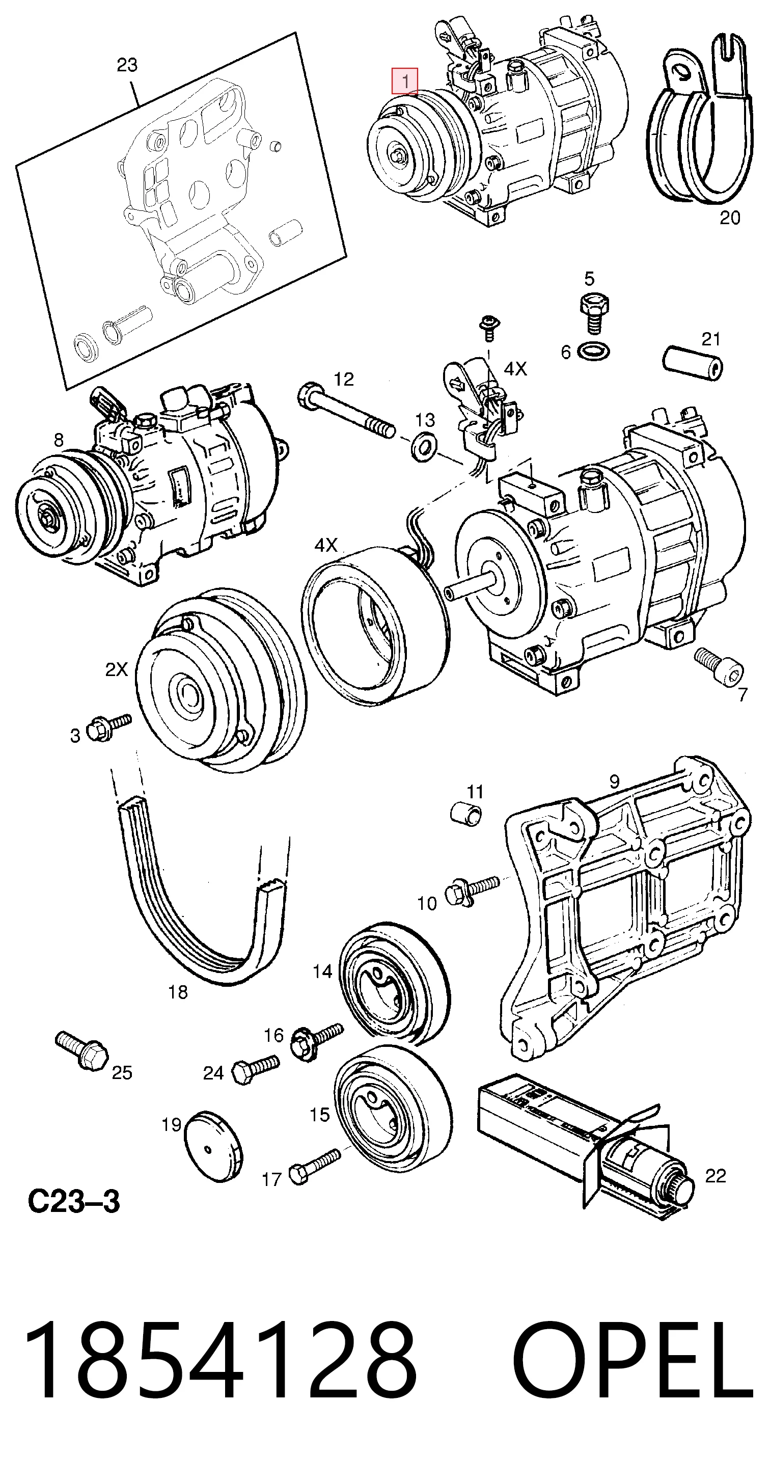 Насос кондиционера General Motors 9196940