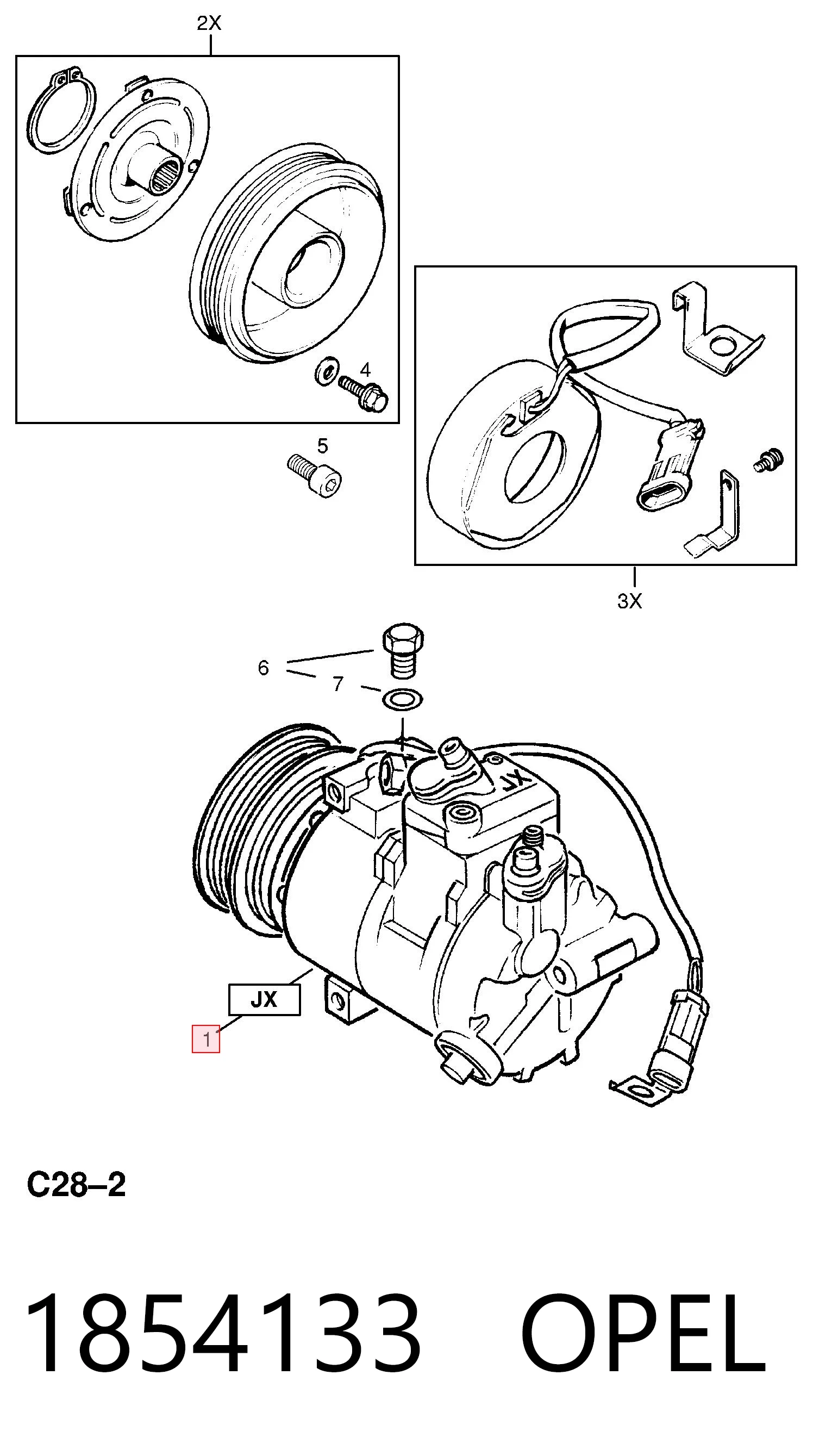 1854133 Opel Компрессор хладагента