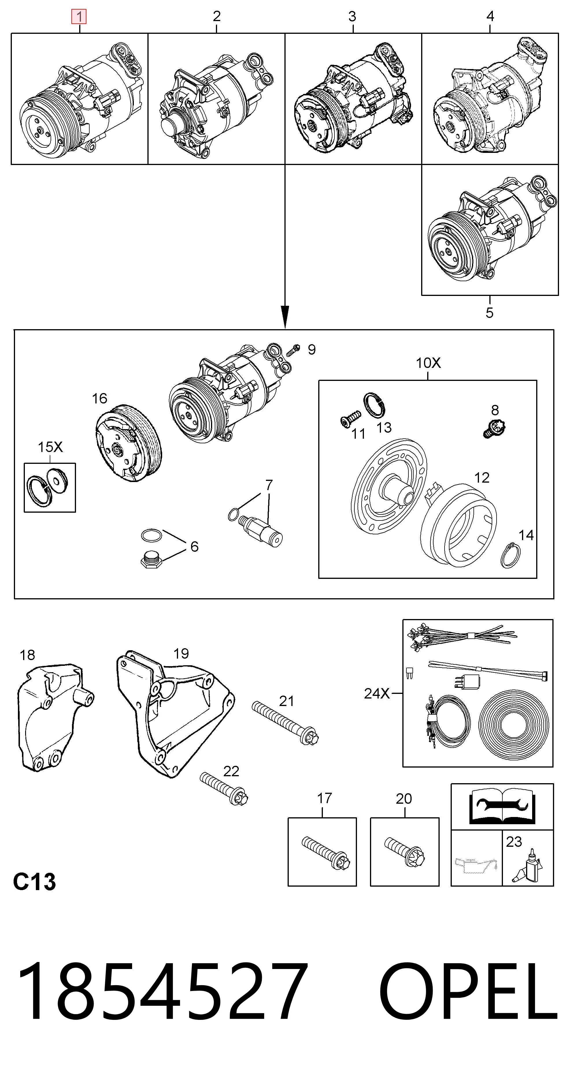 1854527 Opel Компрессор хладагента
