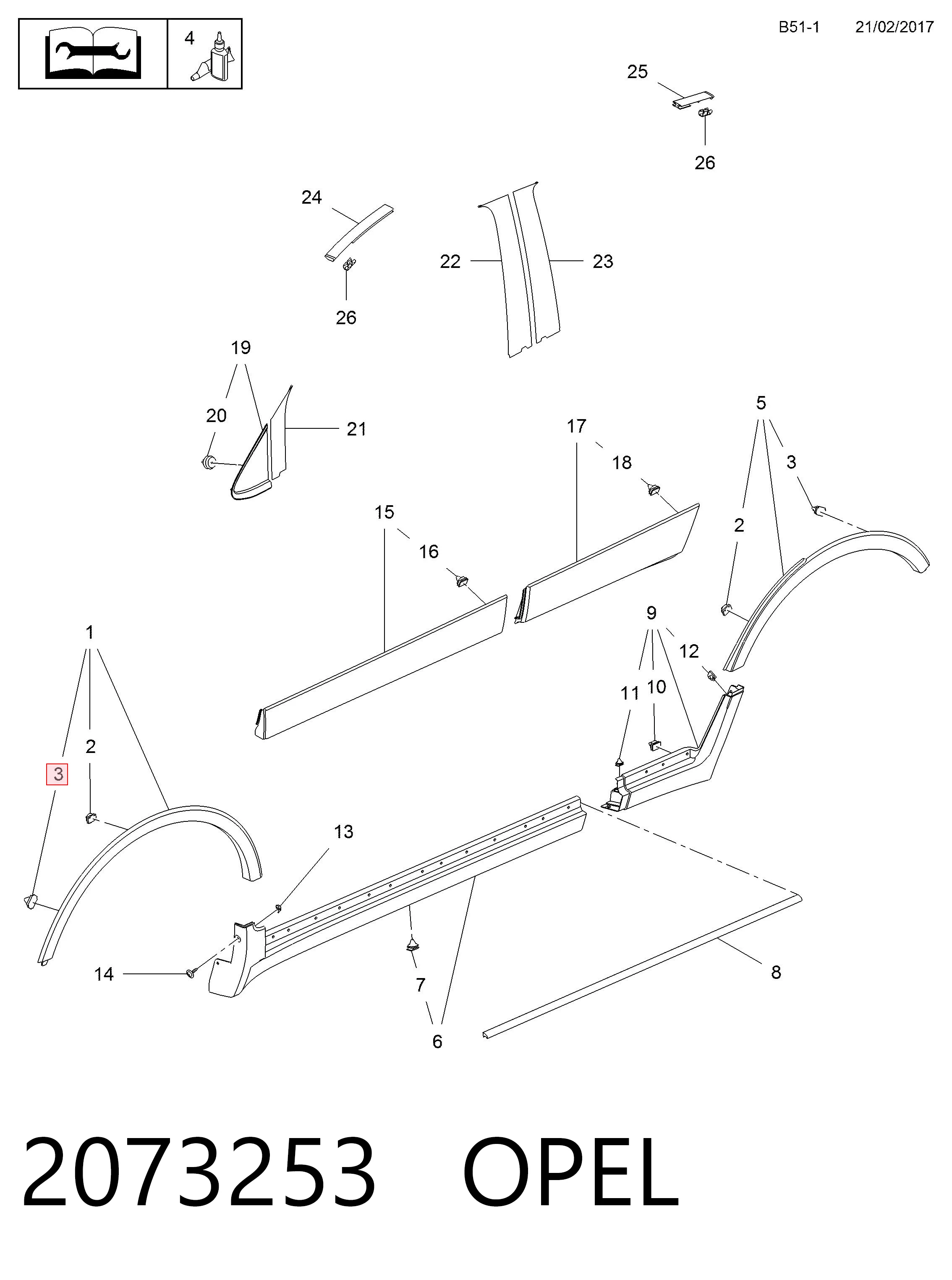 Клипса молдинга крыла 11588818 Peugeot/Citroen